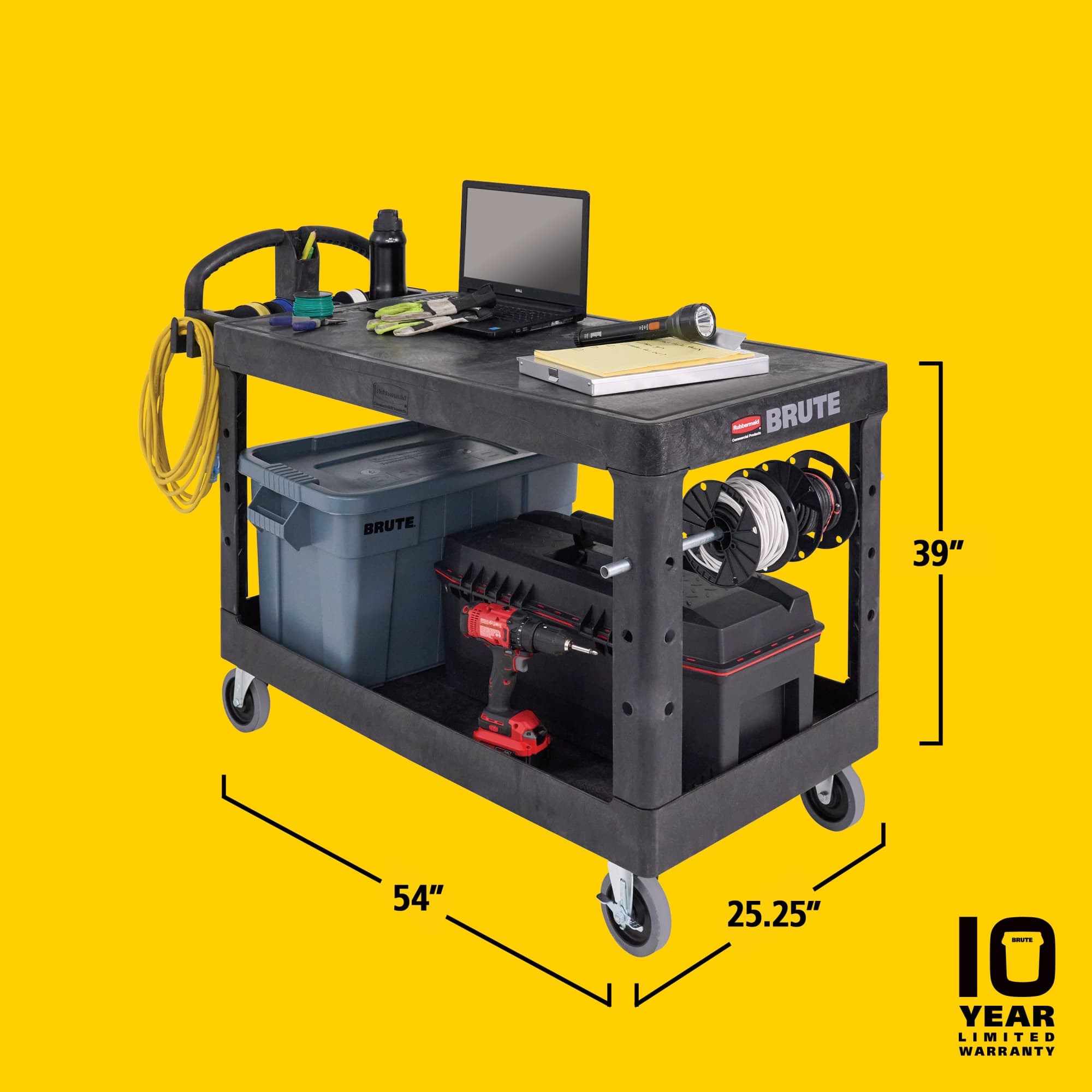 Durable versatile cart that is ideal for securely transporting materials, supplies, and heavy loads up to 500 lb.