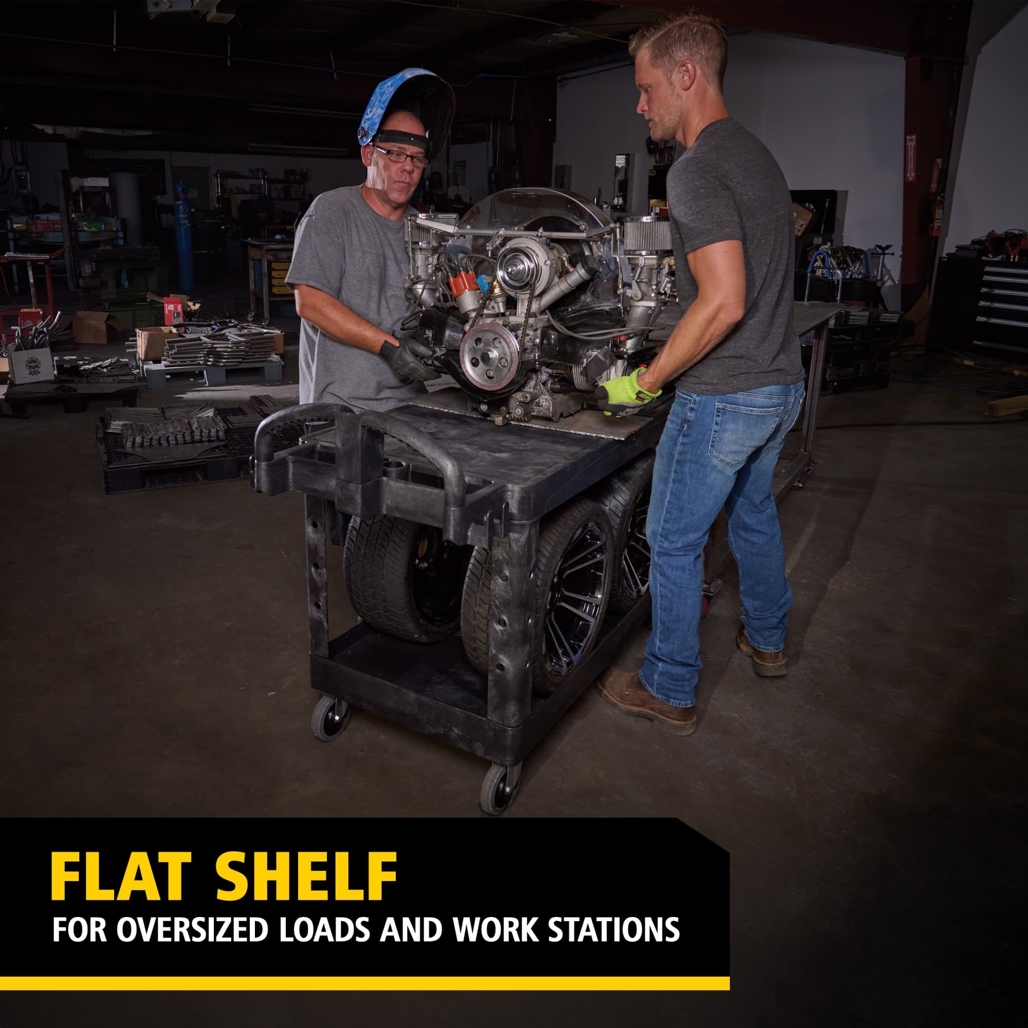 Durable versatile cart that is ideal for securely transporting materials, supplies, and heavy loads up to 500 lb.