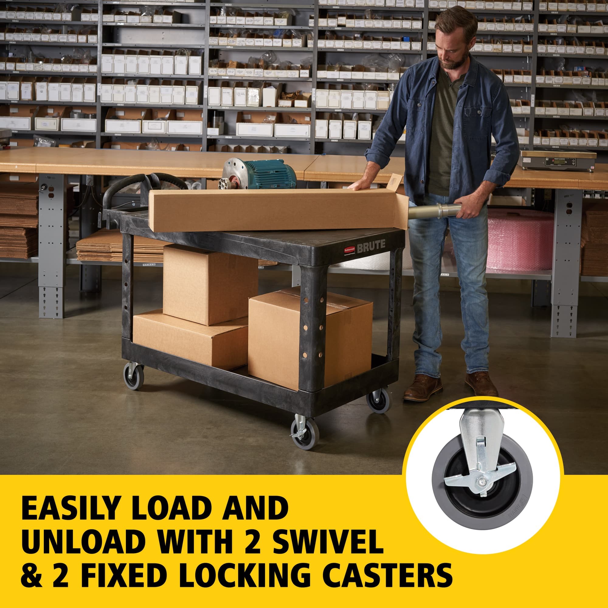 Durable versatile cart that is ideal for securely transporting materials, supplies, and heavy loads up to 500 lb.