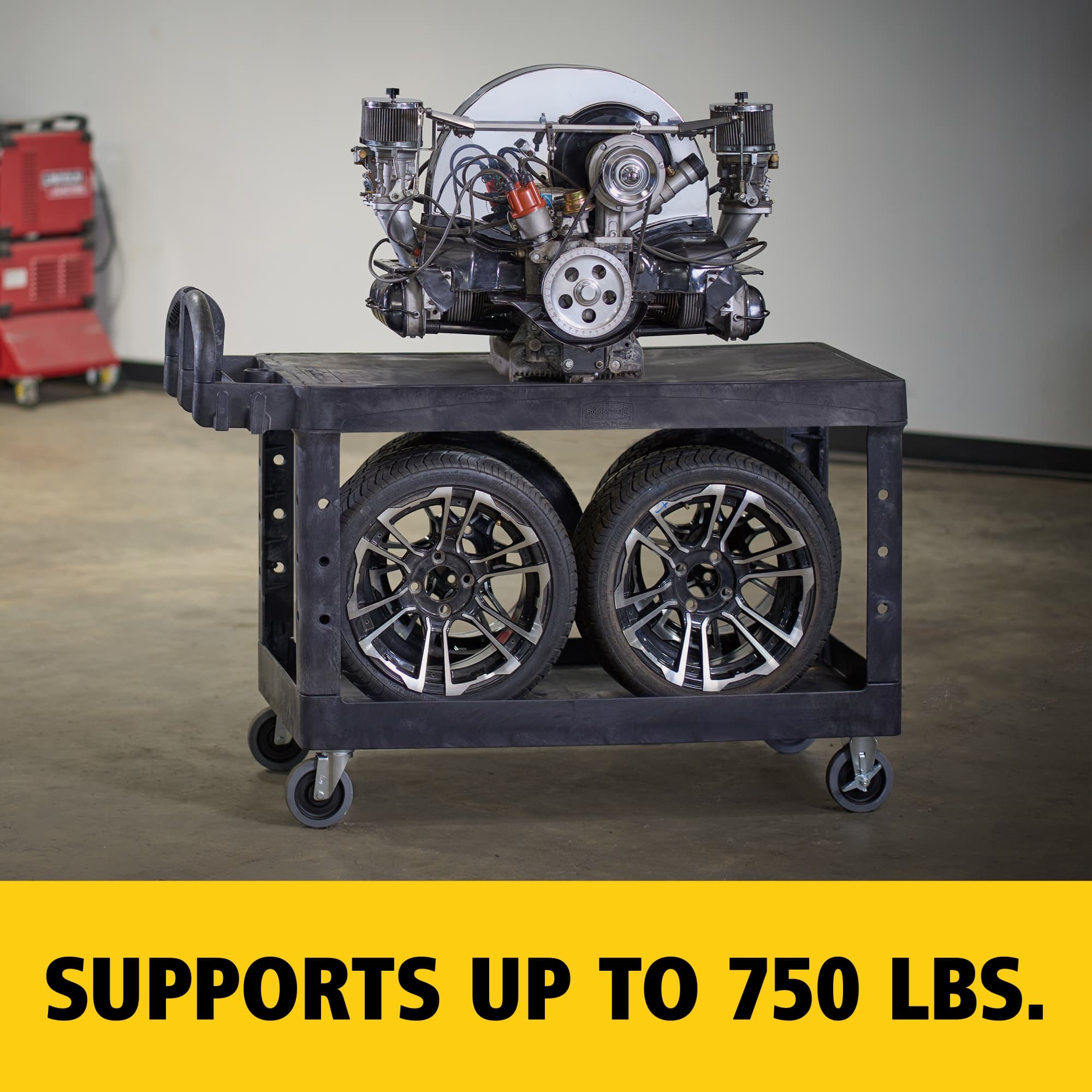 Durable versatile cart that is ideal for securely transporting materials, supplies, and heavy loads up to 500 lb.