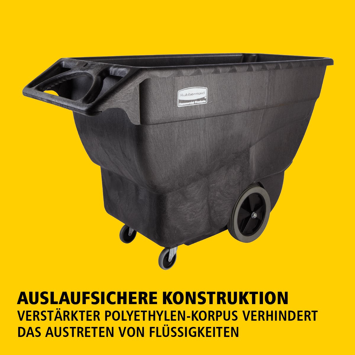 Der Rubbermaid Commercial Kippwagen ist ideal für das Sammeln, Bewegen und Entsorgen von Abfällen sowie für den Transport von Materialien in jeder Umgebung.