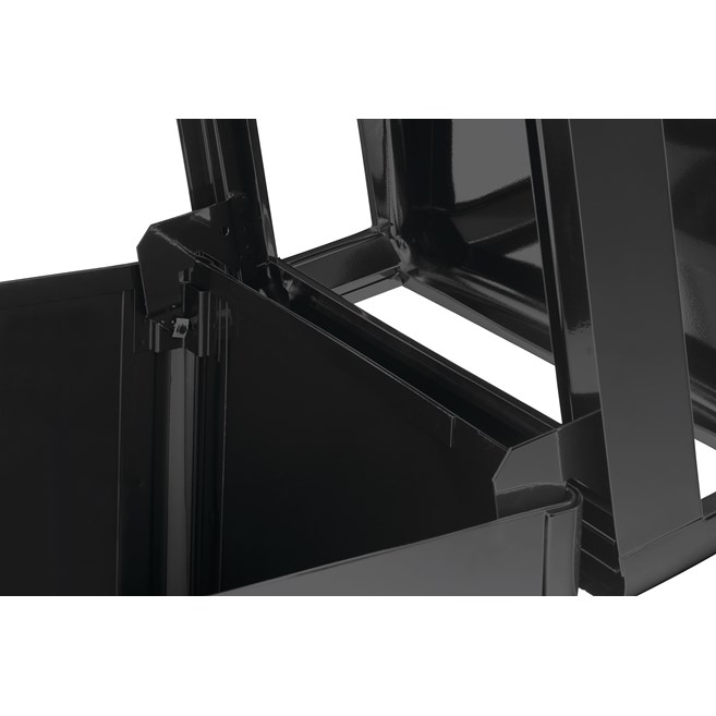 The Dimension Series decorative outdoor waste container's perforated steel panels create an upscale, dimensional look that complements contemporary outdoor enviornments.