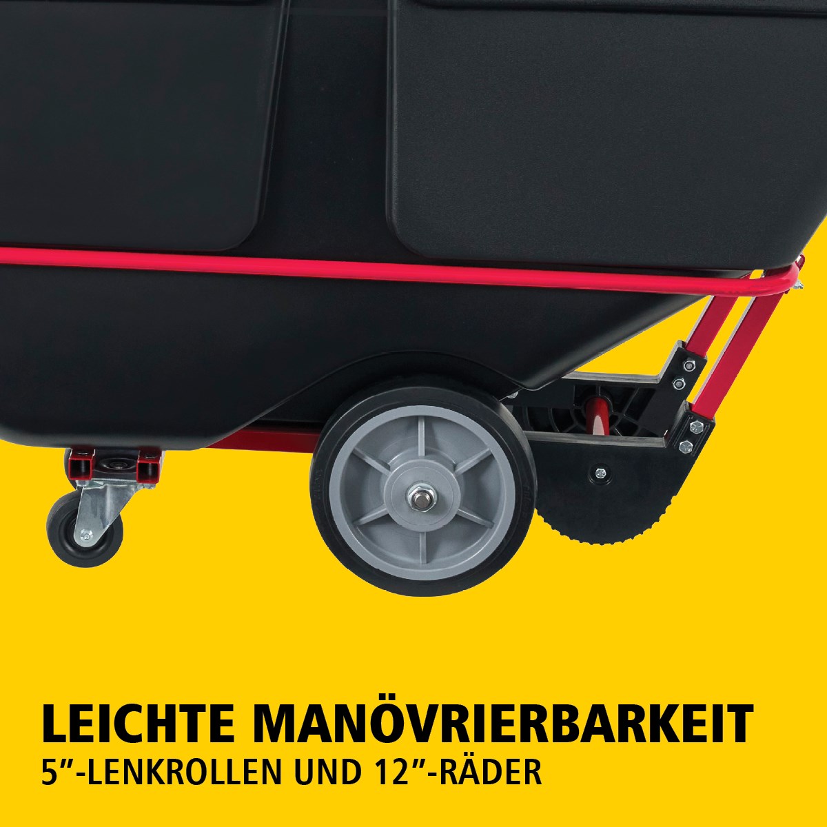 Der BRUTE Kippwagen verfügt über eine robuste Industriekonstruktion und transportiert schwere Lasten bis zu 385 kg – 952 kg (modellabhängig). Der DuraTilt™-Rahmen ermöglicht kontrolliertes Entleeren durch eine Person, während verstärkte Ecken Kratzer und Farbübertragungen auf den Boden reduzieren.