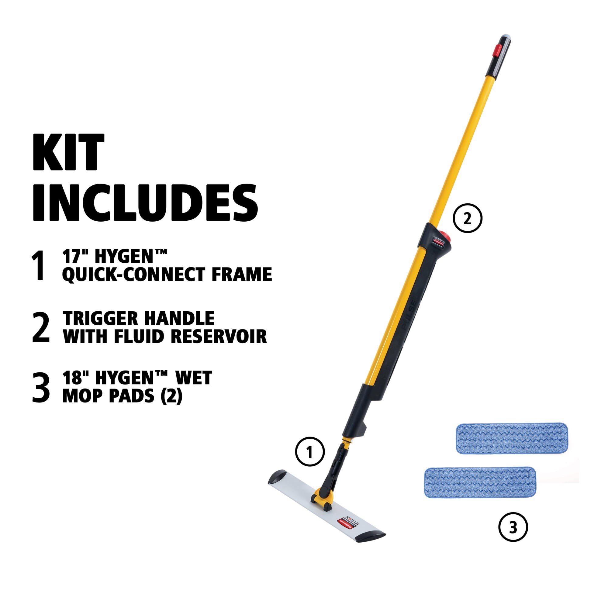 HYGEN™ PULSE Spray Mop provides Healthcare facilities with an ergonomic, bucket-less mopping system to help cover more square feet in less time than traditional systems.