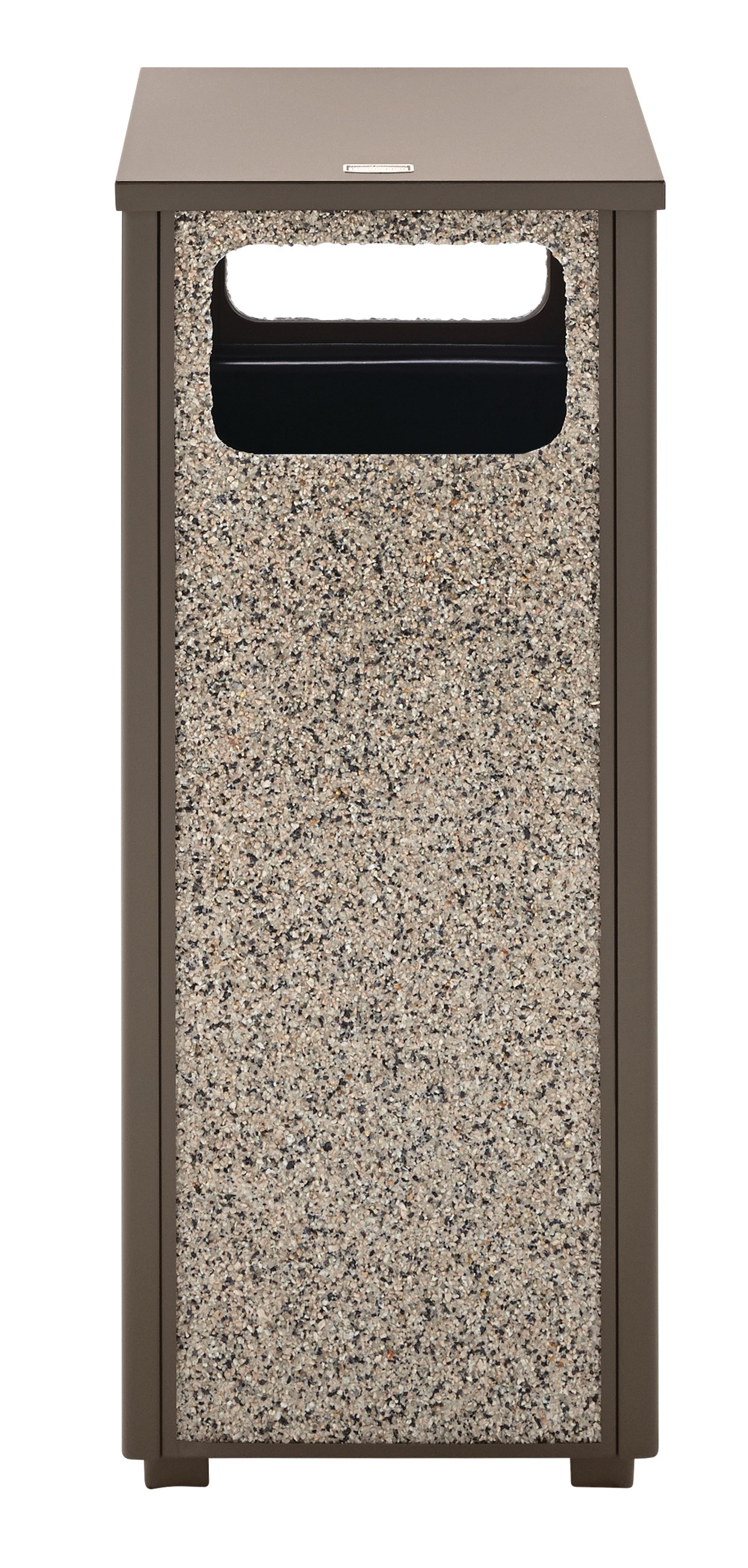 The Aspen Series 12 Gallon FGR12 Decorative Outdoor Waste Container is made from heavy-gauge, fire-safe steel designed to stand up to heavy use and harsh weather conditions while providing years of outdoor service