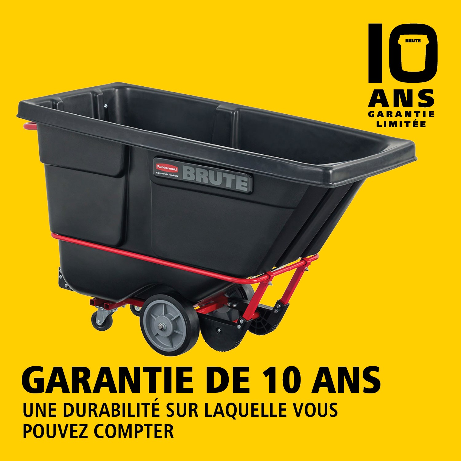 Les chariots bennes basculants BRUTE offrent une construction robuste de qualité industrielle et permettent de transporter facilement des charges lourdes jusqu’à 385 kg – 952 kg (selon le modèle). Le châssis DuraTilt™ permet un basculement contrôlé par une seule personne et les coins renforcés limitent les frottements et le transfert de peinture au sol lors du vidage.