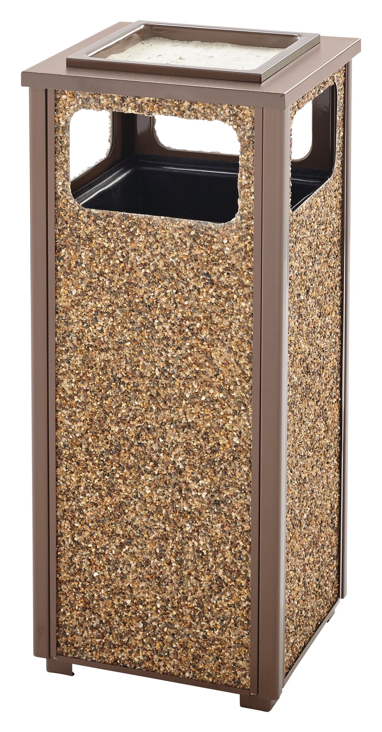 The Aspen container’s stone panels help it naturally blend into any outdoor environment. The heavy-gauge steel construction is designed to withstand harsh weather conditions to provide years of reliable outdoor service.