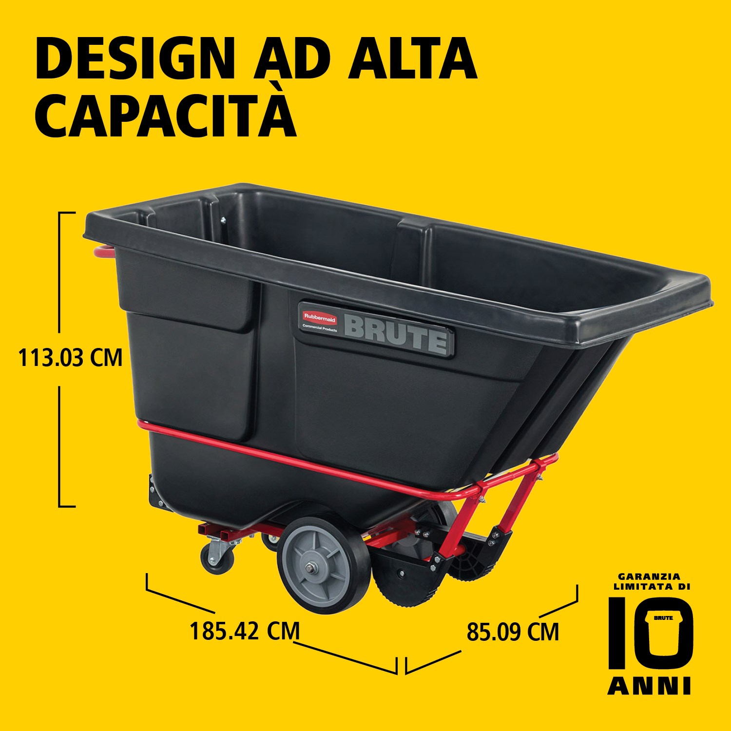 Il carrello basculante BRUTE ha una struttura industriale e trasporta carichi pesanti fino a 385 kg – 952 kg (a seconda del modello). Il telaio DuraTilt™ consente uno svuotamento controllato da una sola persona e gli angoli rinforzati riducono graffi e trasferimenti di vernice.