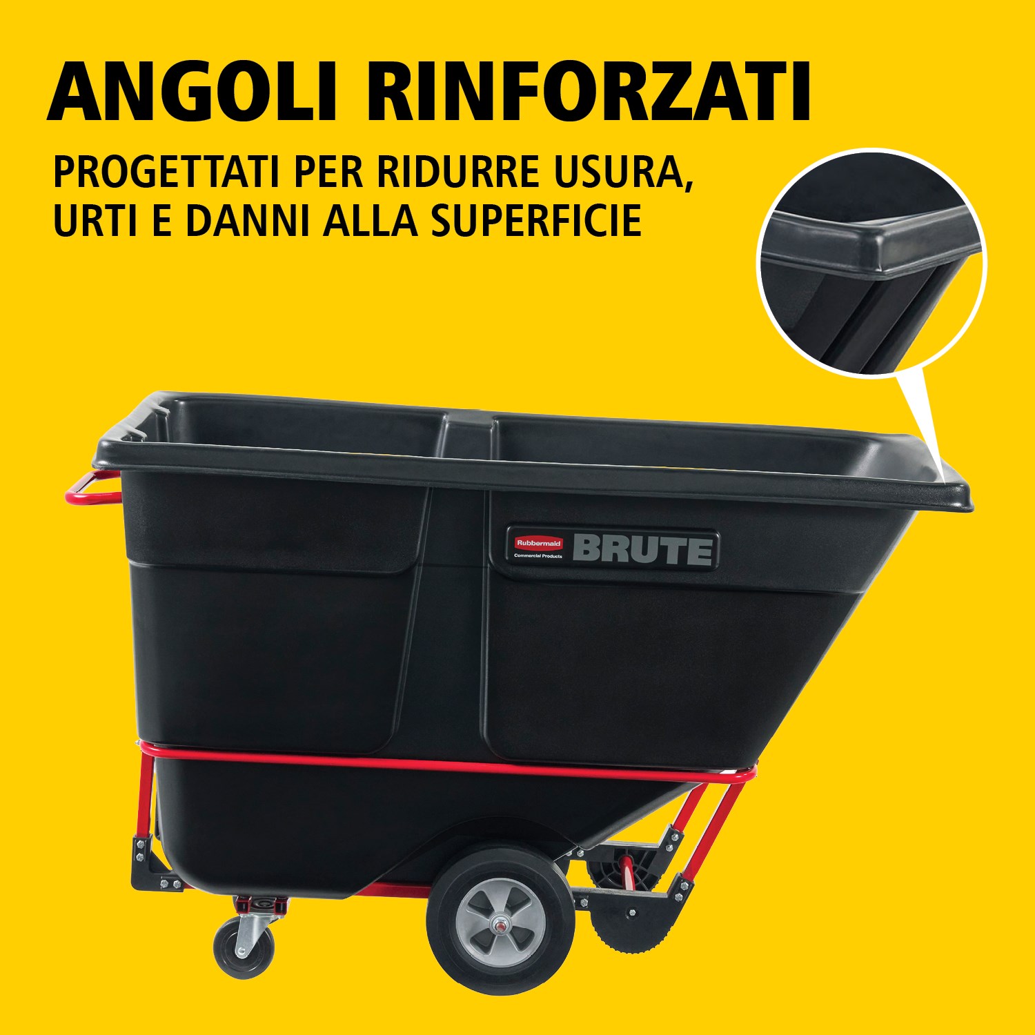 Il carrello basculante BRUTE ha una struttura industriale e trasporta carichi pesanti fino a 385 kg – 952 kg (a seconda del modello). Il telaio DuraTilt™ consente uno svuotamento controllato da una sola persona e gli angoli rinforzati riducono graffi e trasferimenti di vernice.