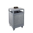 The Aspen Series 48 Gallon  Decorative Outdoor Waste Container is made from heavy-gauge, fire-safe steel designed to stand up to heavy use and harsh weather conditions while providing years of outdoor service.