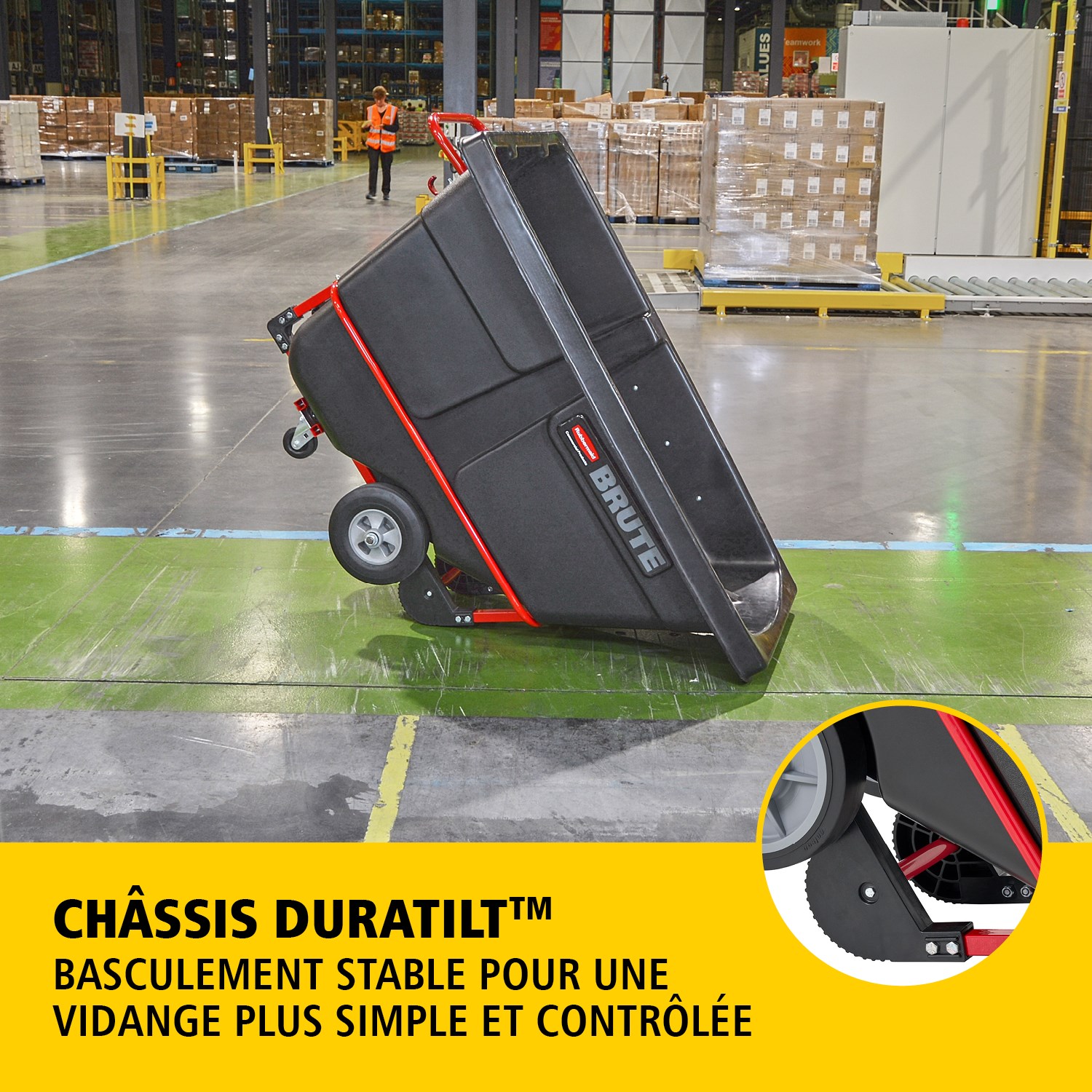 Les chariots bennes basculants BRUTE offrent une construction robuste de qualité industrielle et permettent de transporter facilement des charges lourdes jusqu’à 385 kg – 952 kg (selon le modèle). Le châssis DuraTilt™ permet un basculement contrôlé par une seule personne et les coins renforcés limitent les frottements et le transfert de peinture au sol lors du vidage.