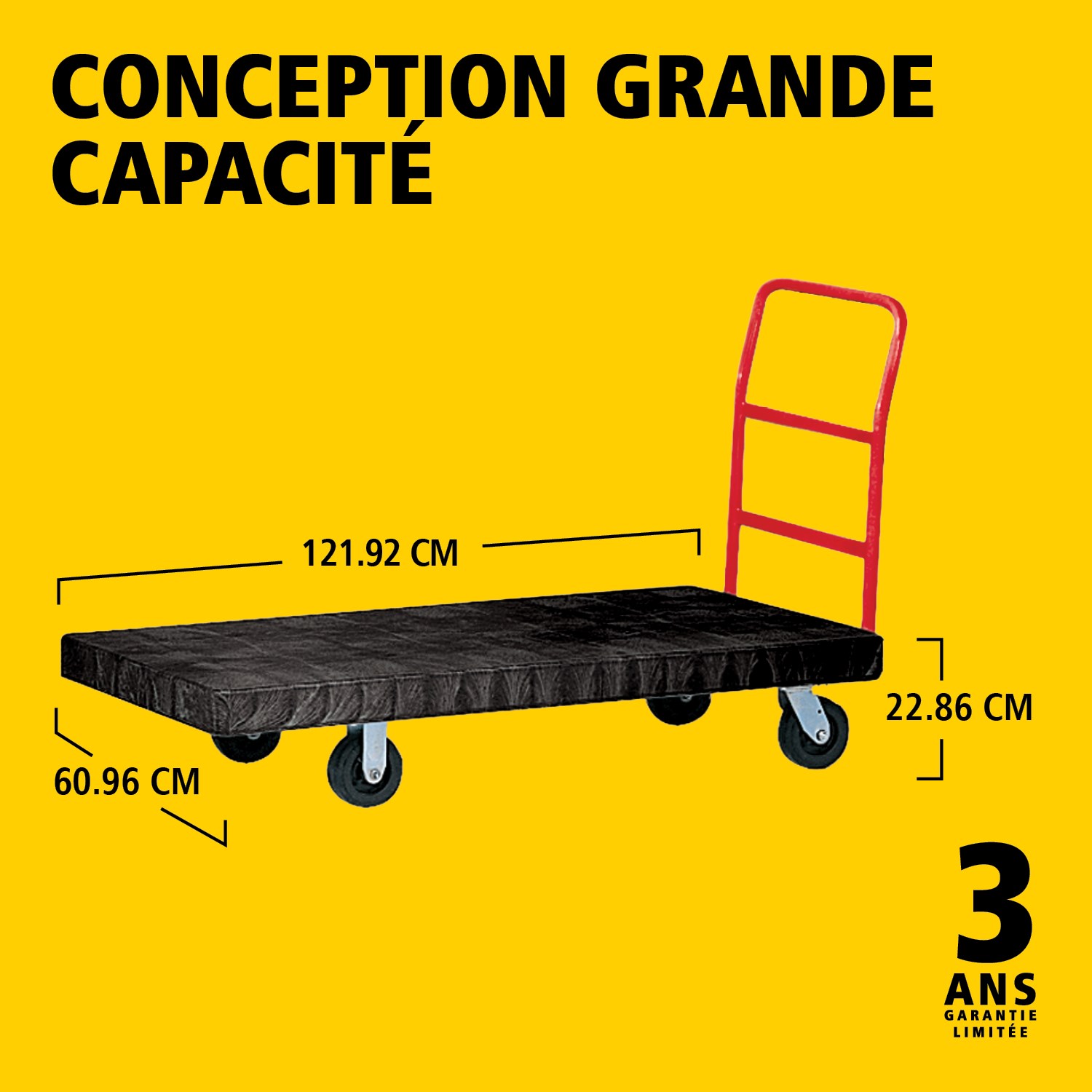 Les chariots plateforme Heavy-Duty sont idéals pour déplacer efficacement des charges lourdes, volumineuses et encombrantes dans tout un site, avec une capacité allant jusqu’à 454 kg – 907 kg (selon le modèle).