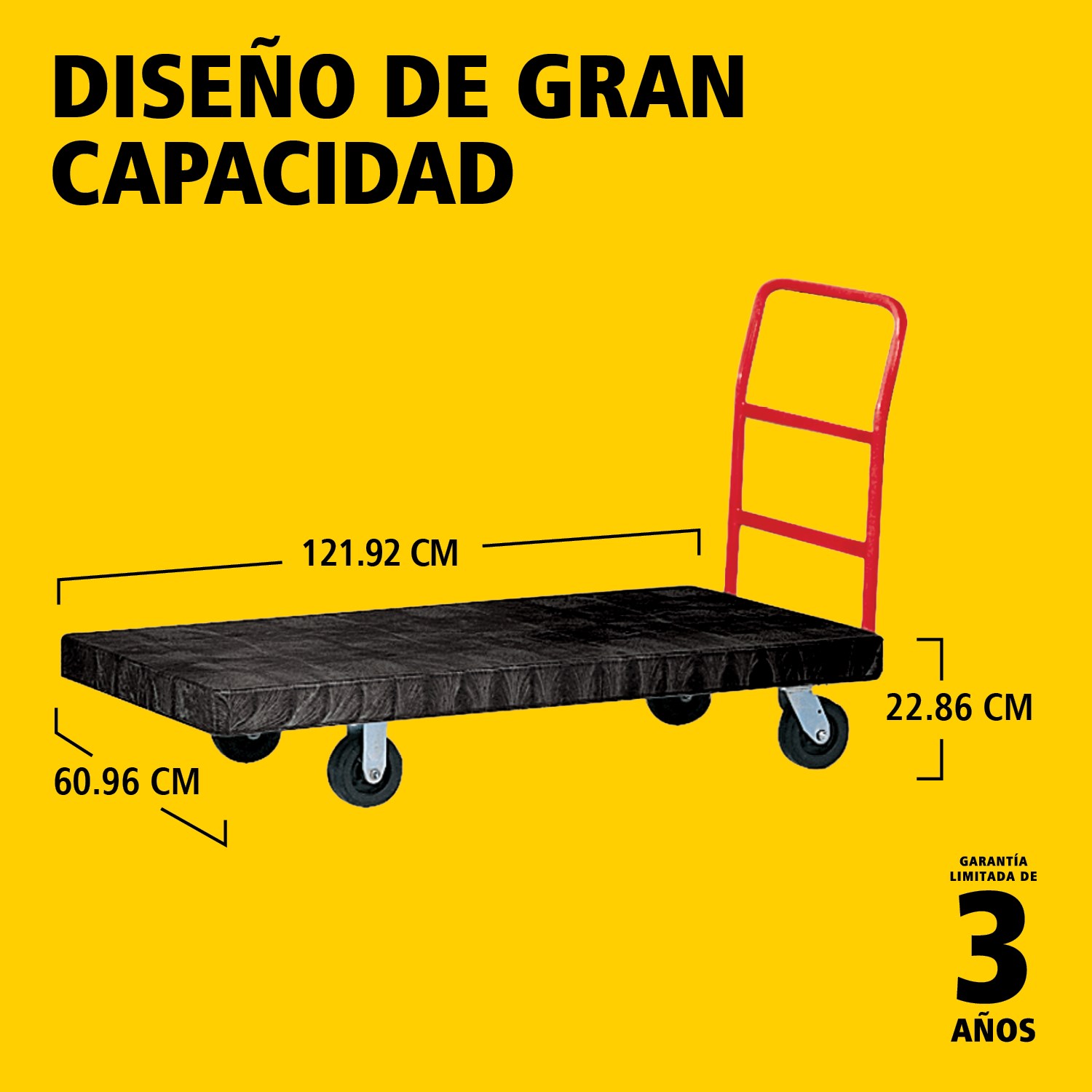 El carro plataforma Heavy-Duty es ideal para mover cargas pesadas (de 454 a 907 kg, según el modelo) de forma eficiente en cualquier instalación, con una capacidad de hasta 454 kg – 907 kg (según el modelo).