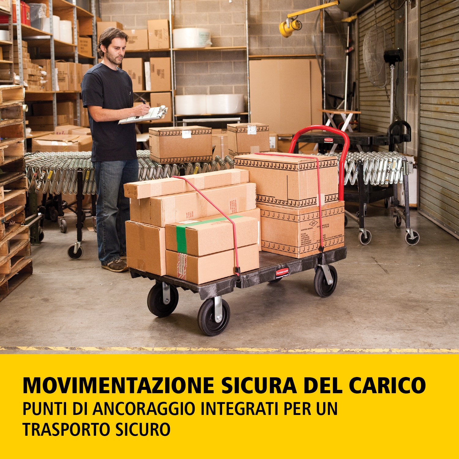 Il carrello piattaforma Heavy-Duty è ideale per movimentare carichi grandi, pesanti e ingombranti in modo efficiente, con una capacità fino a 454 kg – 907 kg (a seconda del modello).