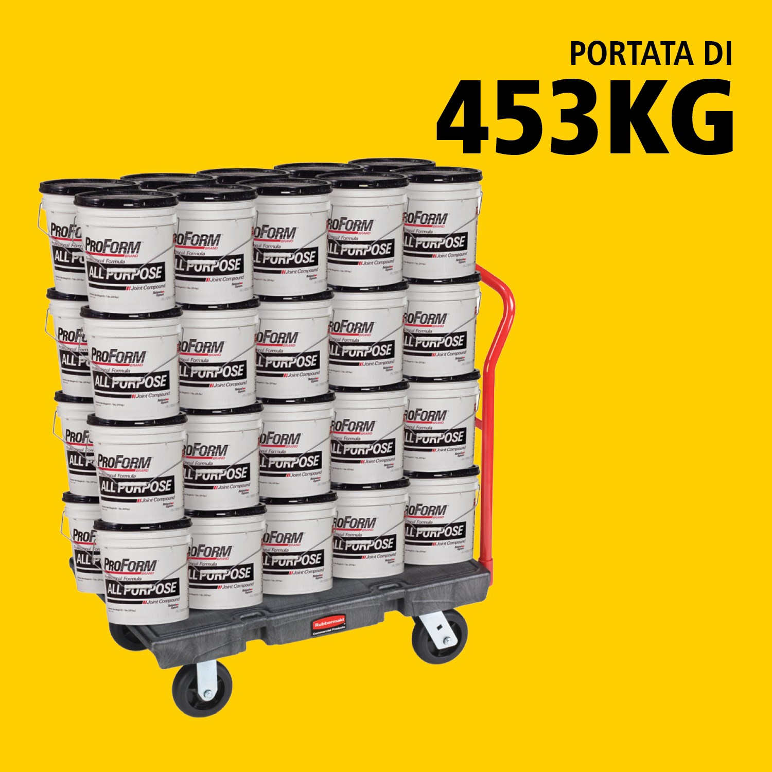 Il carrello piattaforma Heavy-Duty è ideale per movimentare carichi grandi, pesanti e ingombranti in modo efficiente, con una capacità fino a 454 kg – 907 kg (a seconda del modello).