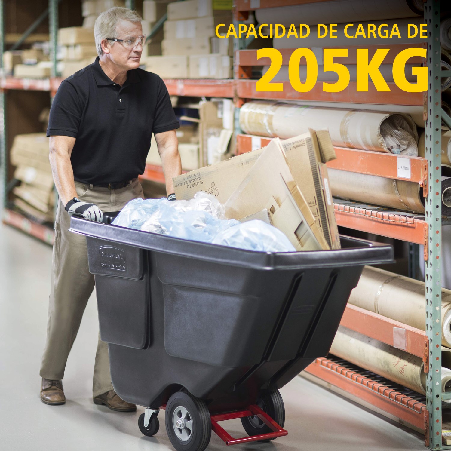 El carro basculante Rubbermaid Commercial es ideal para la recogida, transporte y eliminación de residuos, así como para el movimiento de materiales en cualquier entorno.