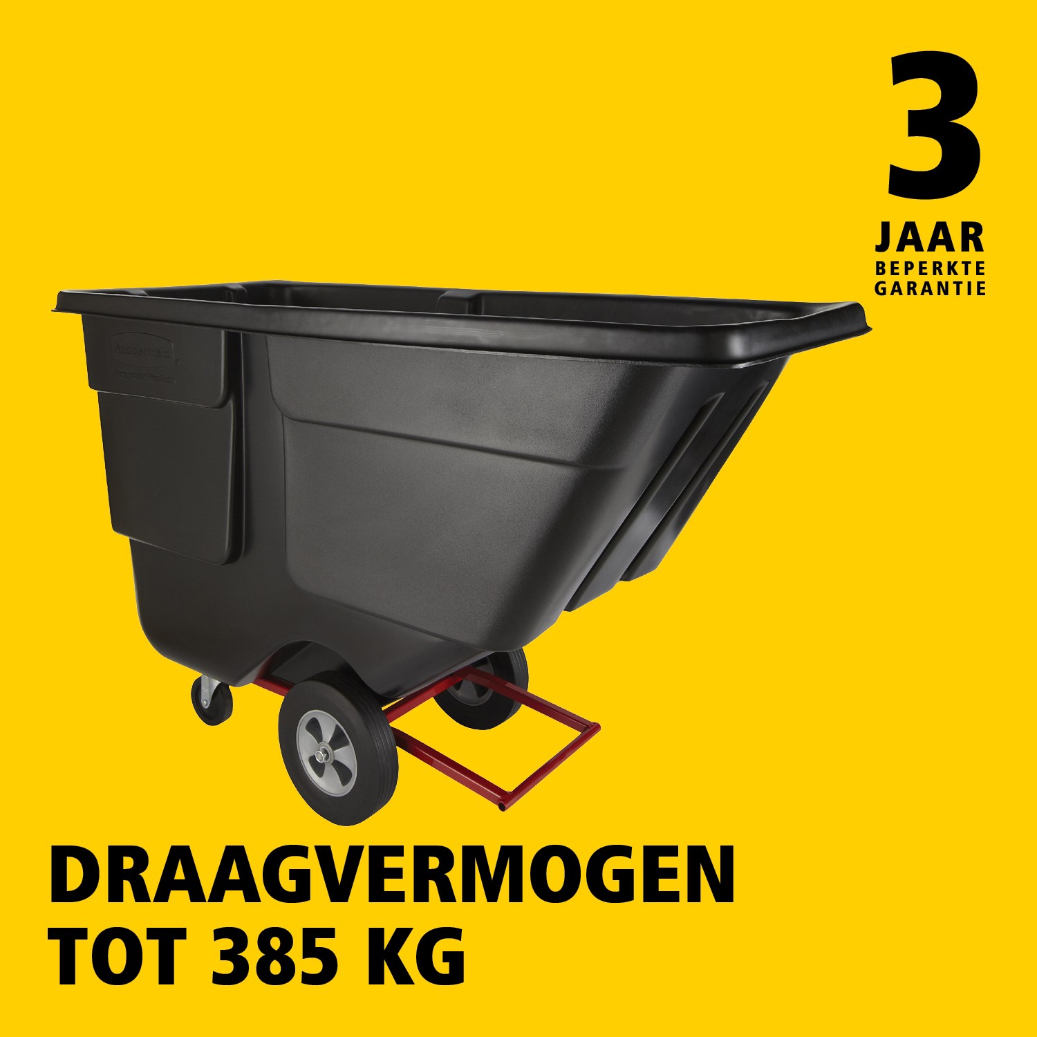 De Rubbermaid Commercial kiepwagen is ideaal voor het verzamelen, verplaatsen en afvoeren van afval en het transporteren van materialen in elke omgeving.