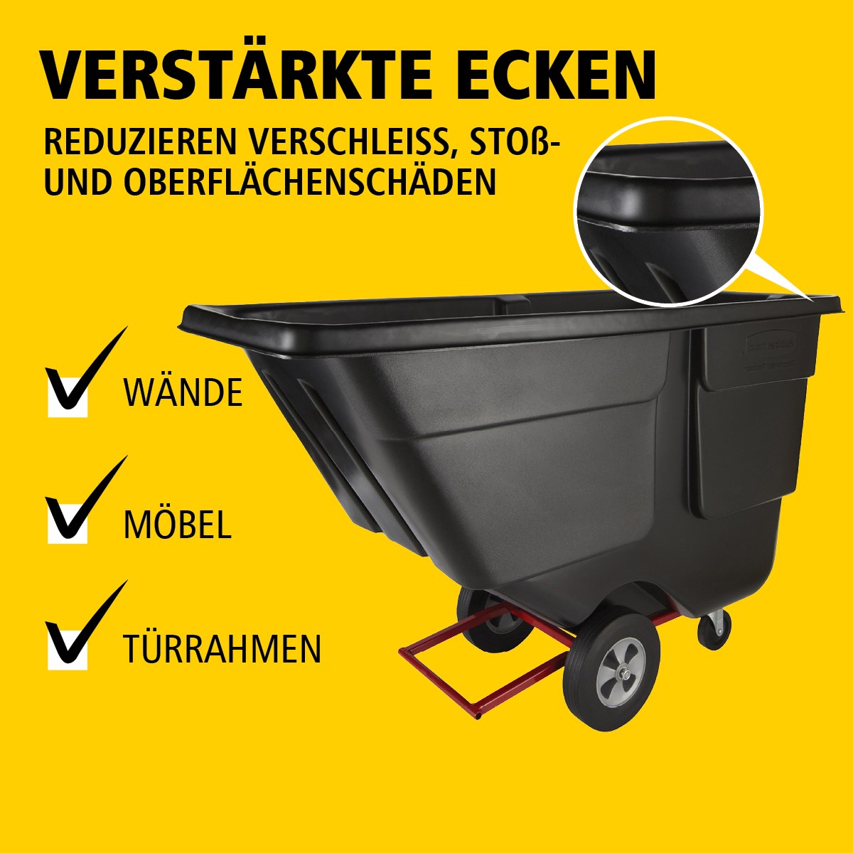 Der Rubbermaid Commercial Kippwagen ist ideal für das Sammeln, Bewegen und Entsorgen von Abfällen sowie für den Transport von Materialien in jeder Umgebung.