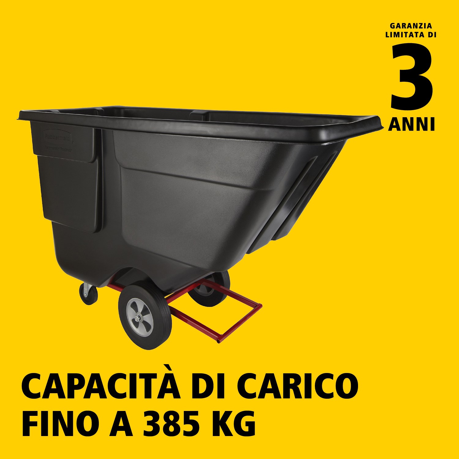 Il carrello basculante Rubbermaid Commercial è ideale per la raccolta, il trasporto e lo smaltimento dei rifiuti e per la movimentazione dei materiali in qualsiasi ambiente.