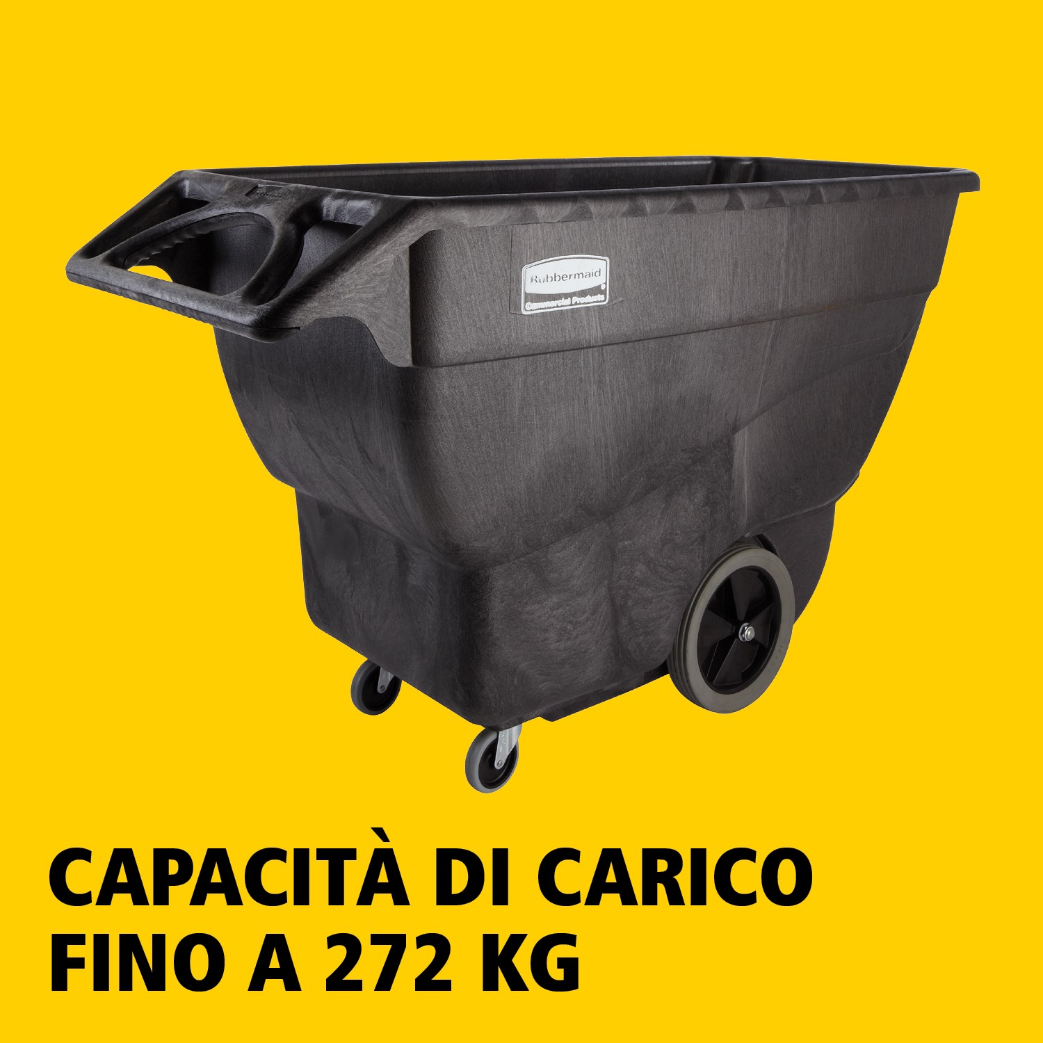 Il carrello basculante Rubbermaid Commercial è ideale per la raccolta, il trasporto e lo smaltimento dei rifiuti e per la movimentazione dei materiali in qualsiasi ambiente.