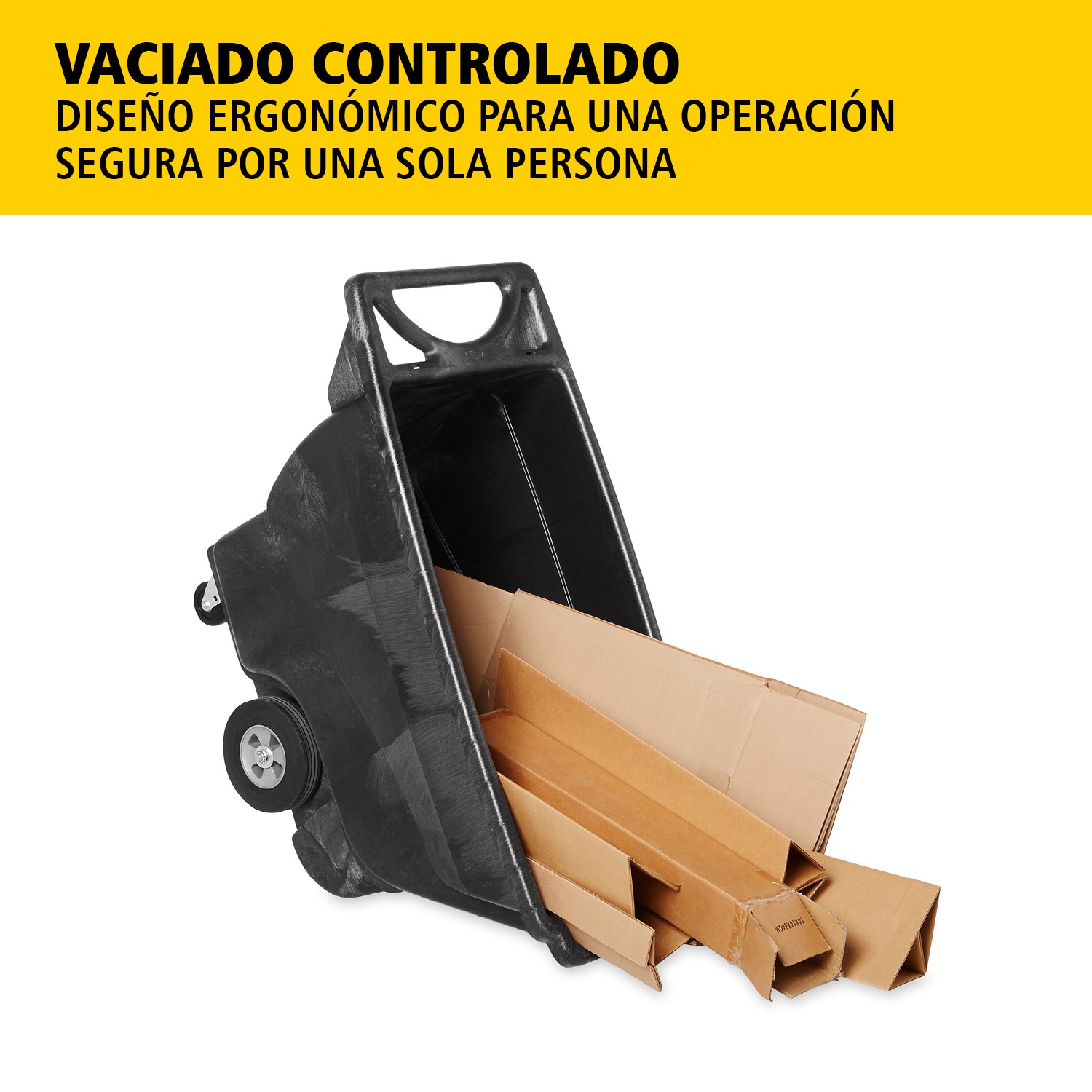 El carro basculante Rubbermaid Commercial es ideal para la recogida, transporte y eliminación de residuos, así como para el movimiento de materiales en cualquier entorno.