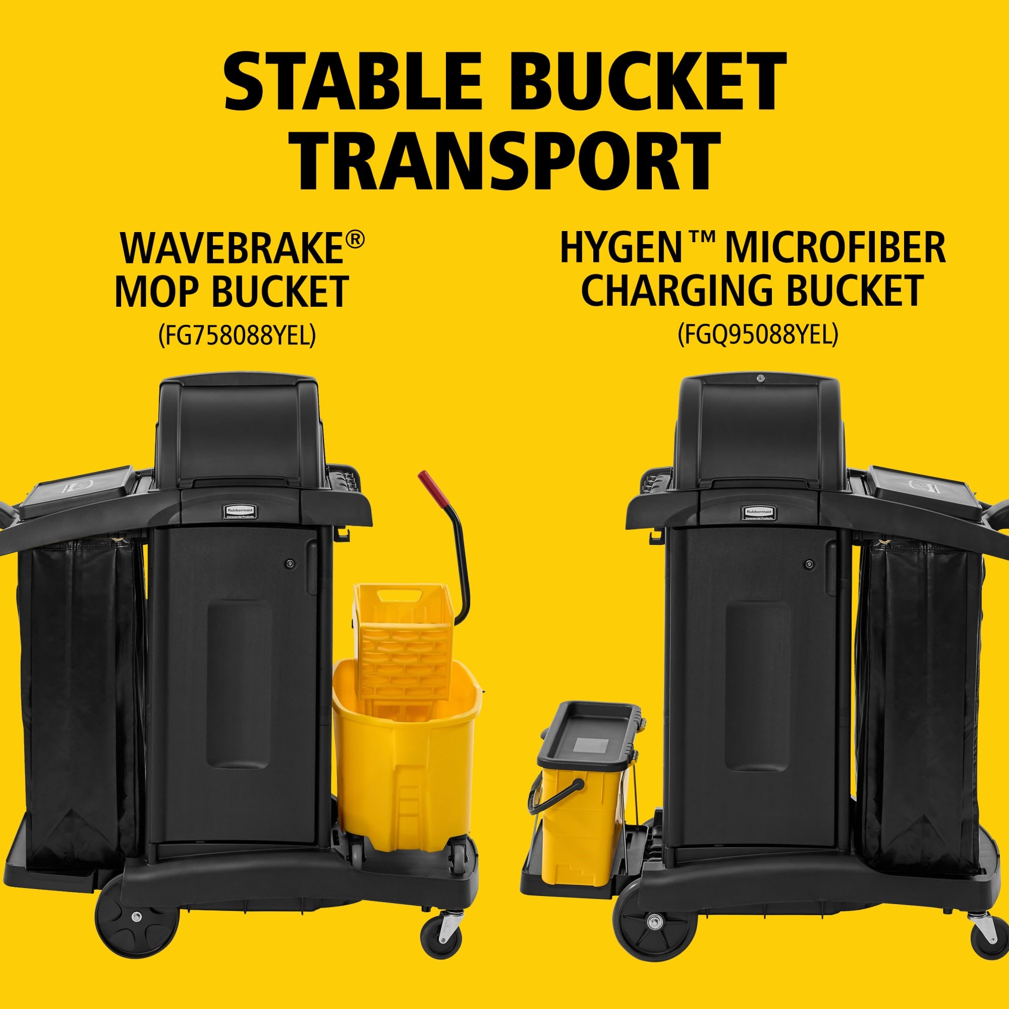 The Rubbermaid Commercial Products® High-Security Executive Janitorial Cleaning Cart delivers enhanced security, expansive storage, and efficient access to secured areas, supporting productive workflows while safeguarding essential supplies.