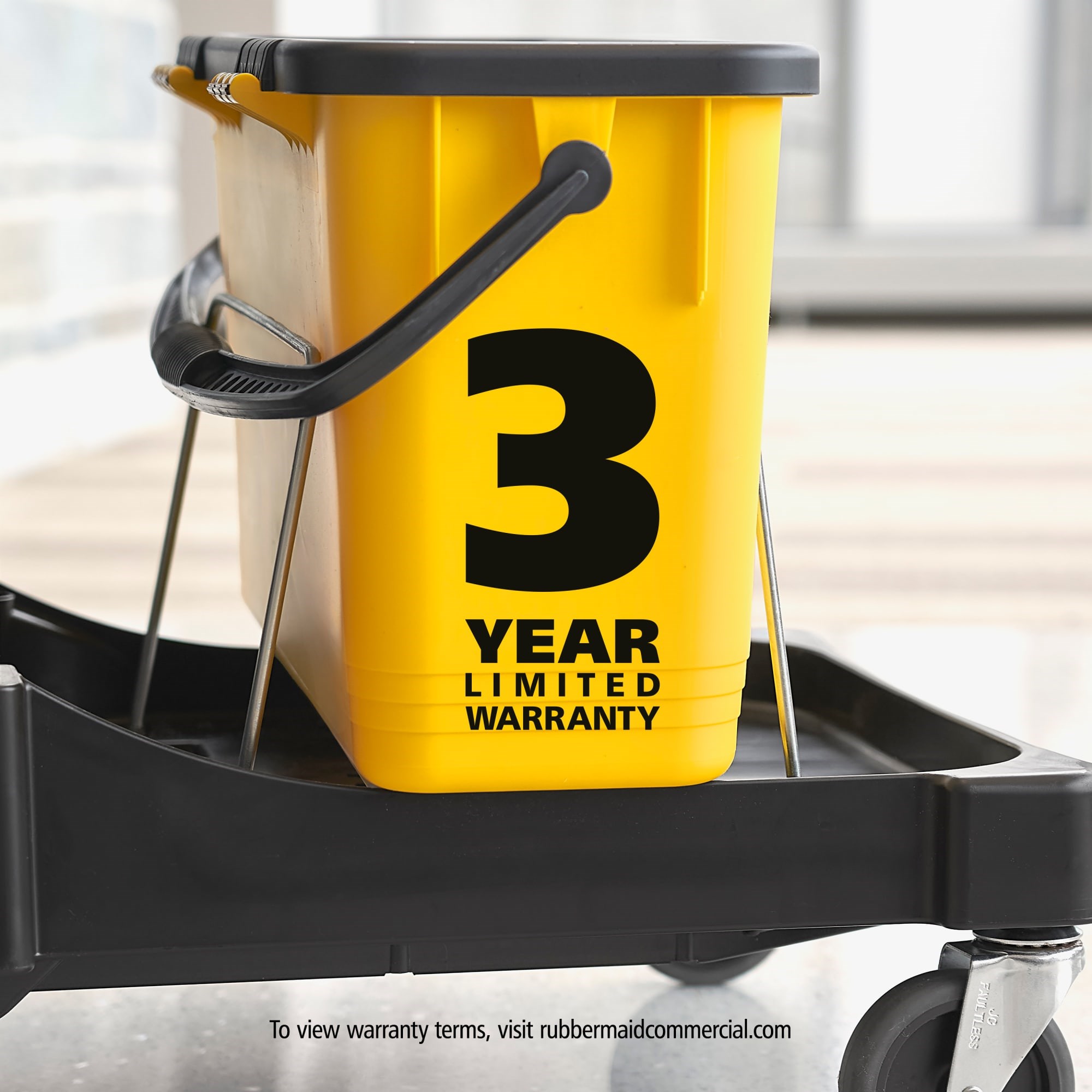 The Rubbermaid Commercial Products® HYGEN™ Microfiber Charging Bucket Stabilizers help maintain stable transport of microfiber charging buckets on all current RCP Janitorial Cleaning Carts.
