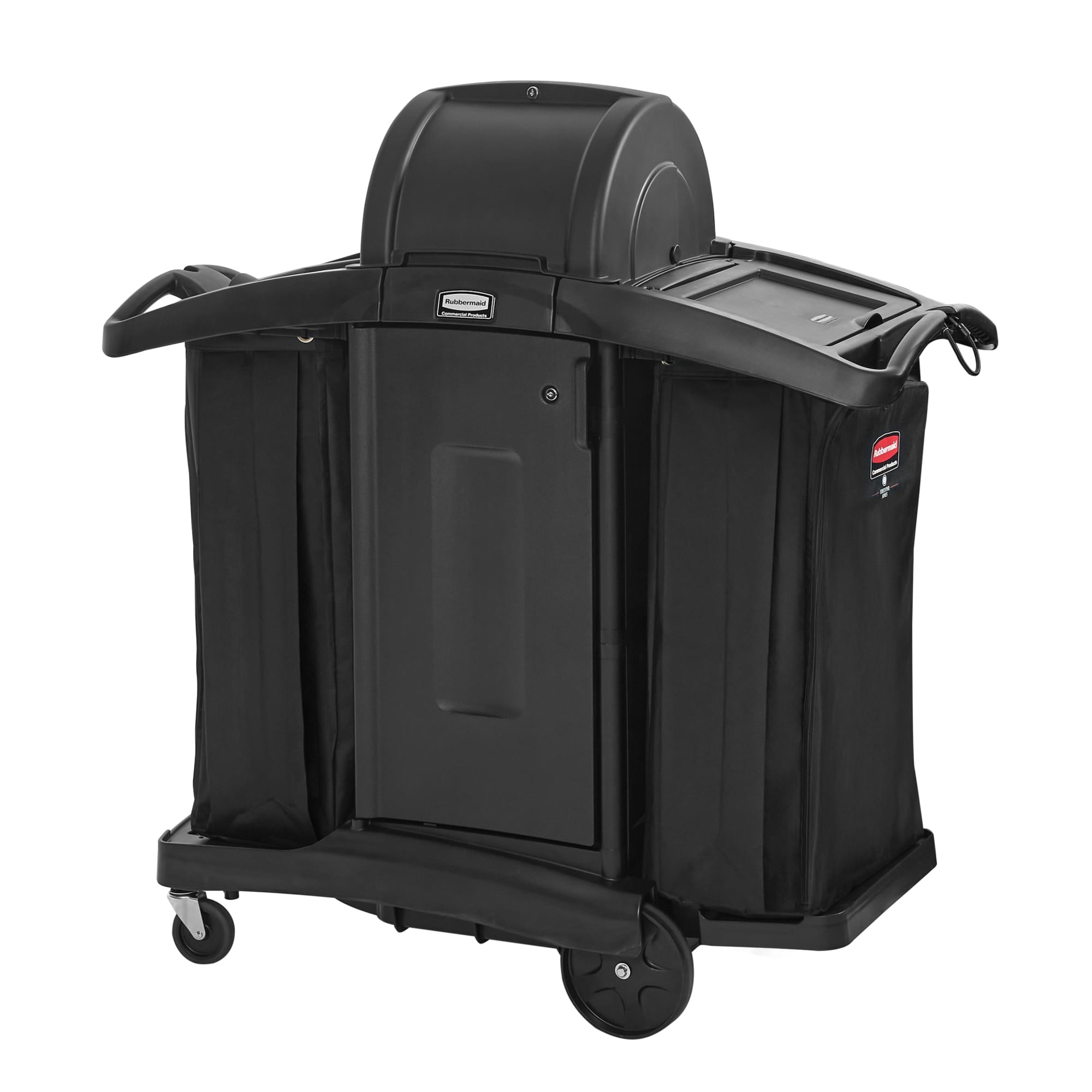 The Rubbermaid Commercial Products® High-Security Executive Housekeeping Compact Cart combines compact mobility and organized storage, helping housekeeping teams move efficiently through guest-facing spaces with a polished, professional appearance.