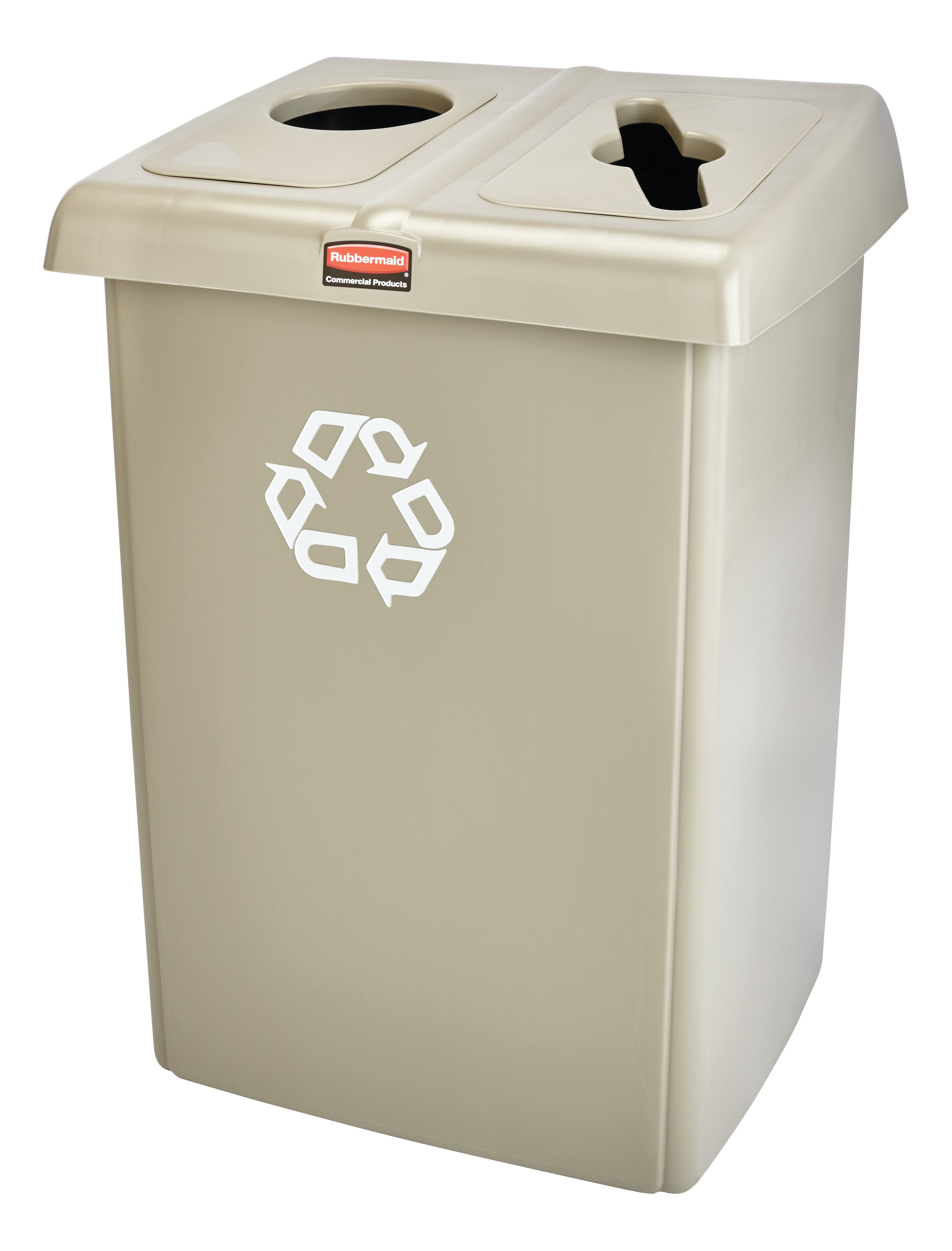 The Two-Stream Glutton® Recycling Station is a high-capacity, all-in-one centralized solution for efficient waste separation.