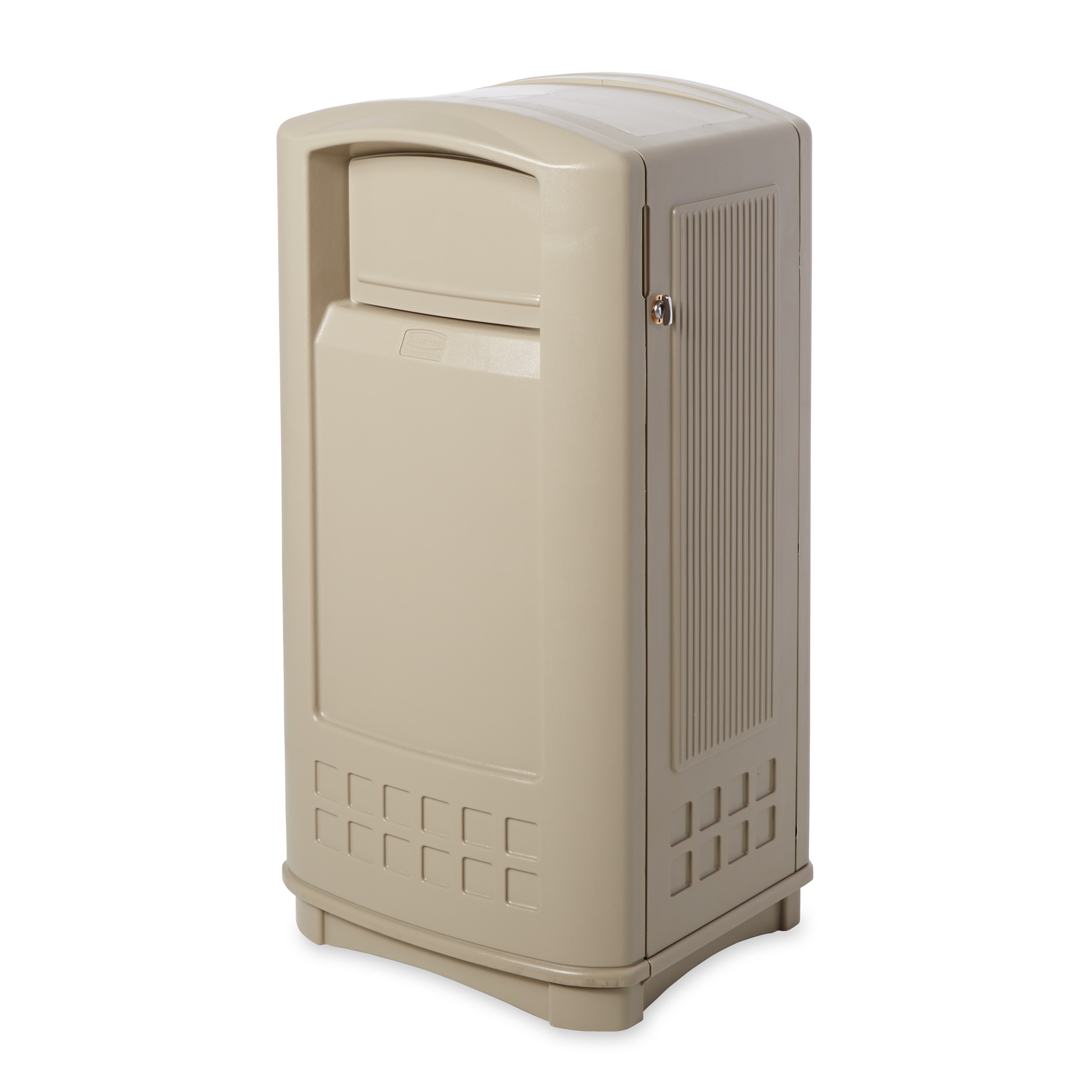 The Plaza® Jr. Container offers contemporary styling with a side-opening door for "no lift" waste removal.