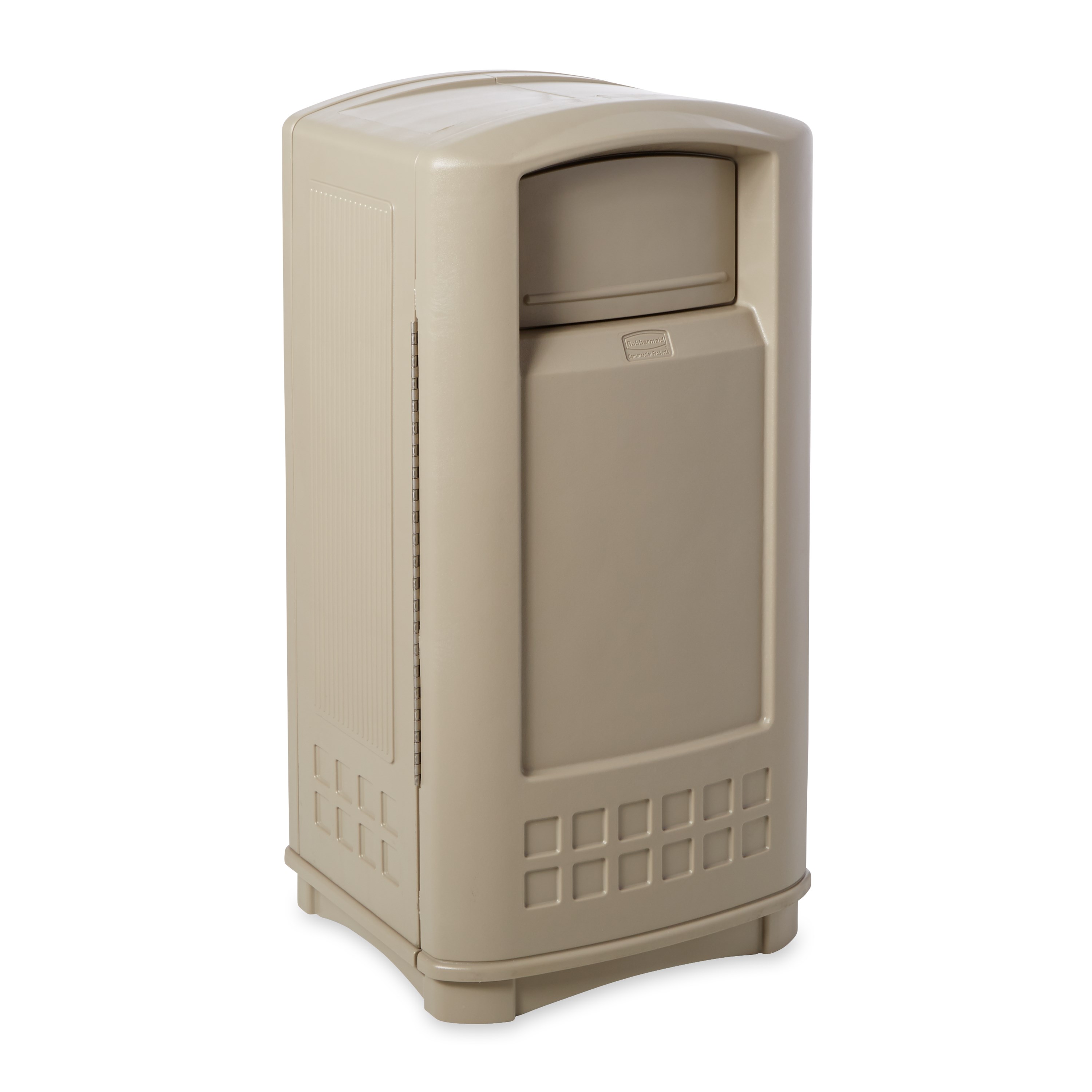 The Plaza® Jr. Container offers contemporary styling with a side-opening door for "no lift" waste removal.