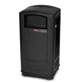 The Plaza® Jr. Container offers contemporary styling with a side-opening door for "no lift" waste removal.