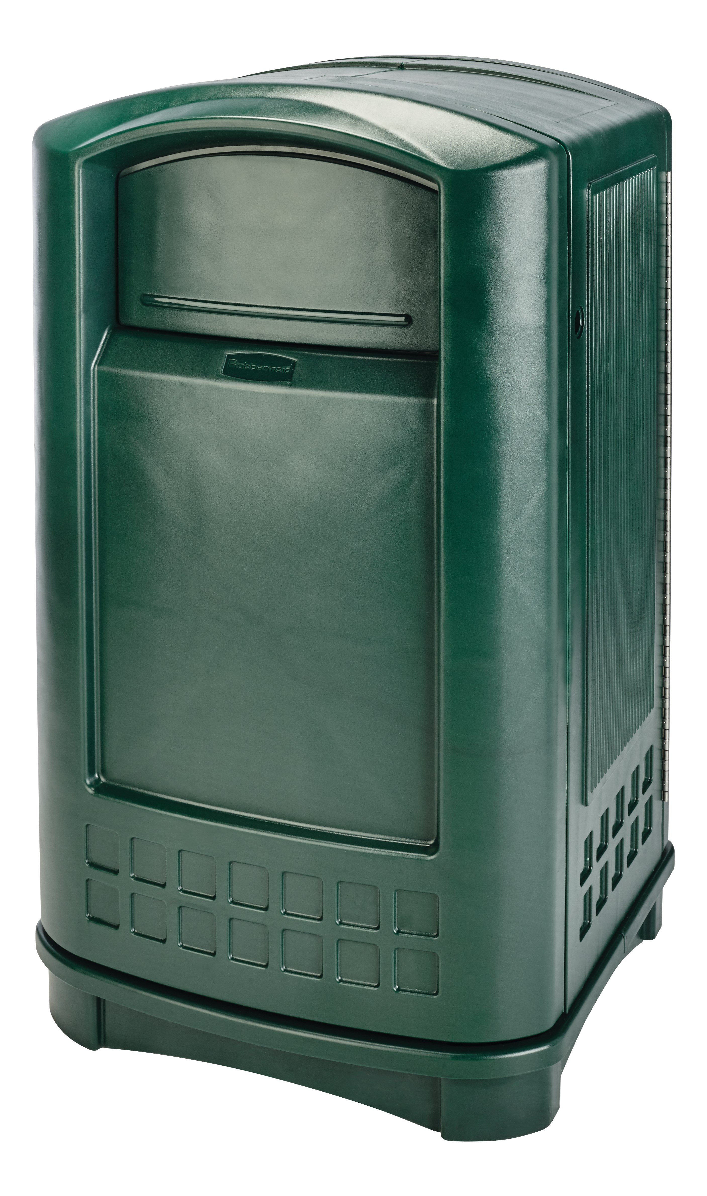 The Plaza® Container offers contemporary styling with a side-opening door for "no lift" waste removal.