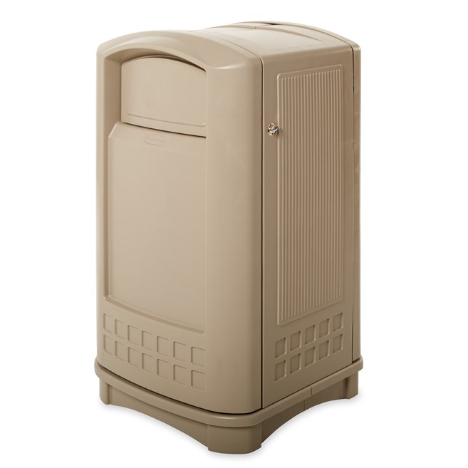 Discover the Rubbermaid LANDMARK® Jr. Waste Bin featuring contemporary styling and a side-opening door for ergonomic waste emptying. Ideal for integration with Plaza Containers, it offers a leak-proof liner and a 5-year warranty for lasting durability.