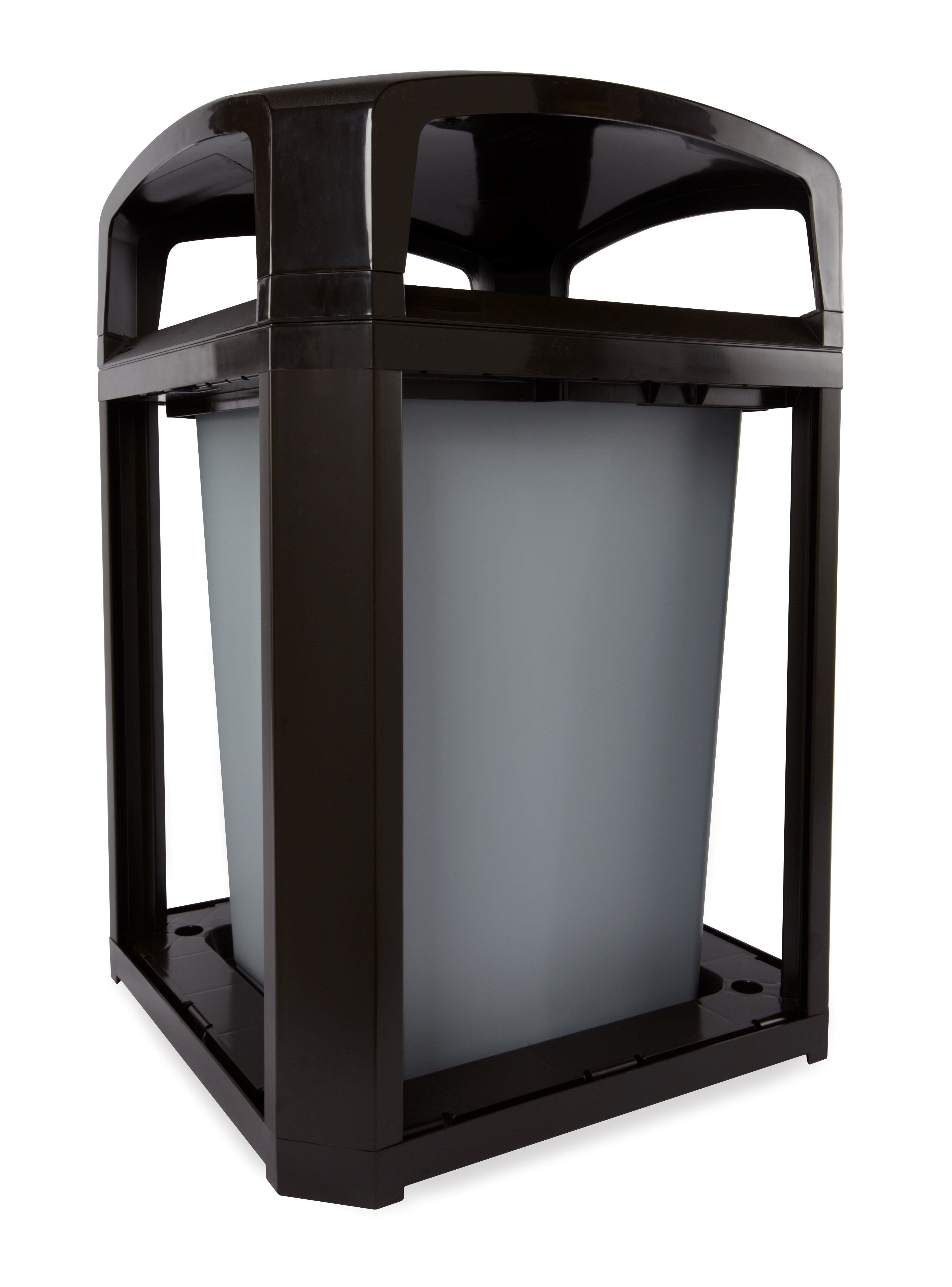 Landmark Series® Containers are the ideal solution for high-volume outdoor waste collection. Easy-to-service design features a hinged top with a stay-open strap to access rigid liner for quick waste removal.