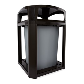 Landmark Series® Containers are the ideal solution for high-volume outdoor waste collection. Easy-to-service design features a hinged top with a stay-open strap to access rigid liner for quick waste removal.