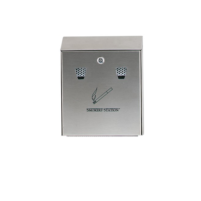 Simply snuff out cigarettes on the extinguishing screen and drop into the receptacle with the Smoker's Station® Wall Mount Urn.