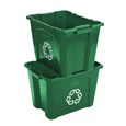 The Rubbermaid Commercial Recycling Bin is made of post-consumer recycled resin for commercial recycling use.