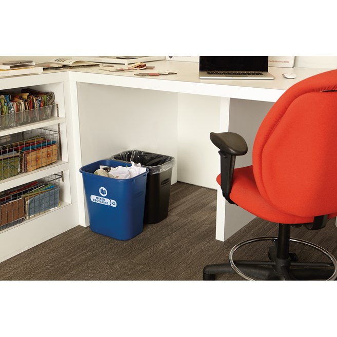 Expert-designed waste stream labels feature three visual cues, the recycling symbol, a stream icon and verbiage proven to increase recycling effectiveness. Kit includes labels designed for wastebaskets.