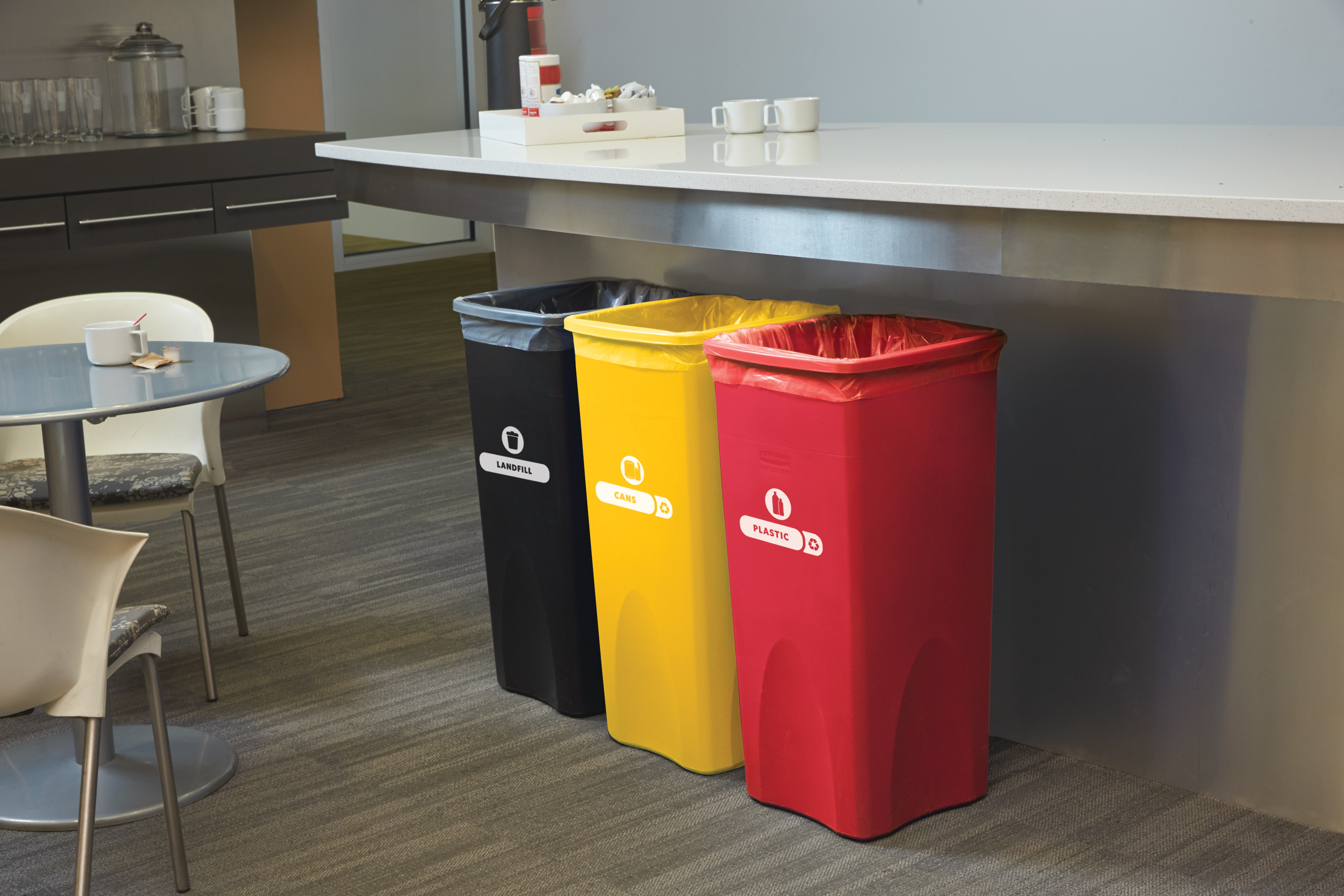 Expert-designed waste stream labels feature three visual cues, the recycling symbol, a stream icon and verbiage proven to increase recycling effectiveness. Kit includes labels designed for wastebaskets.