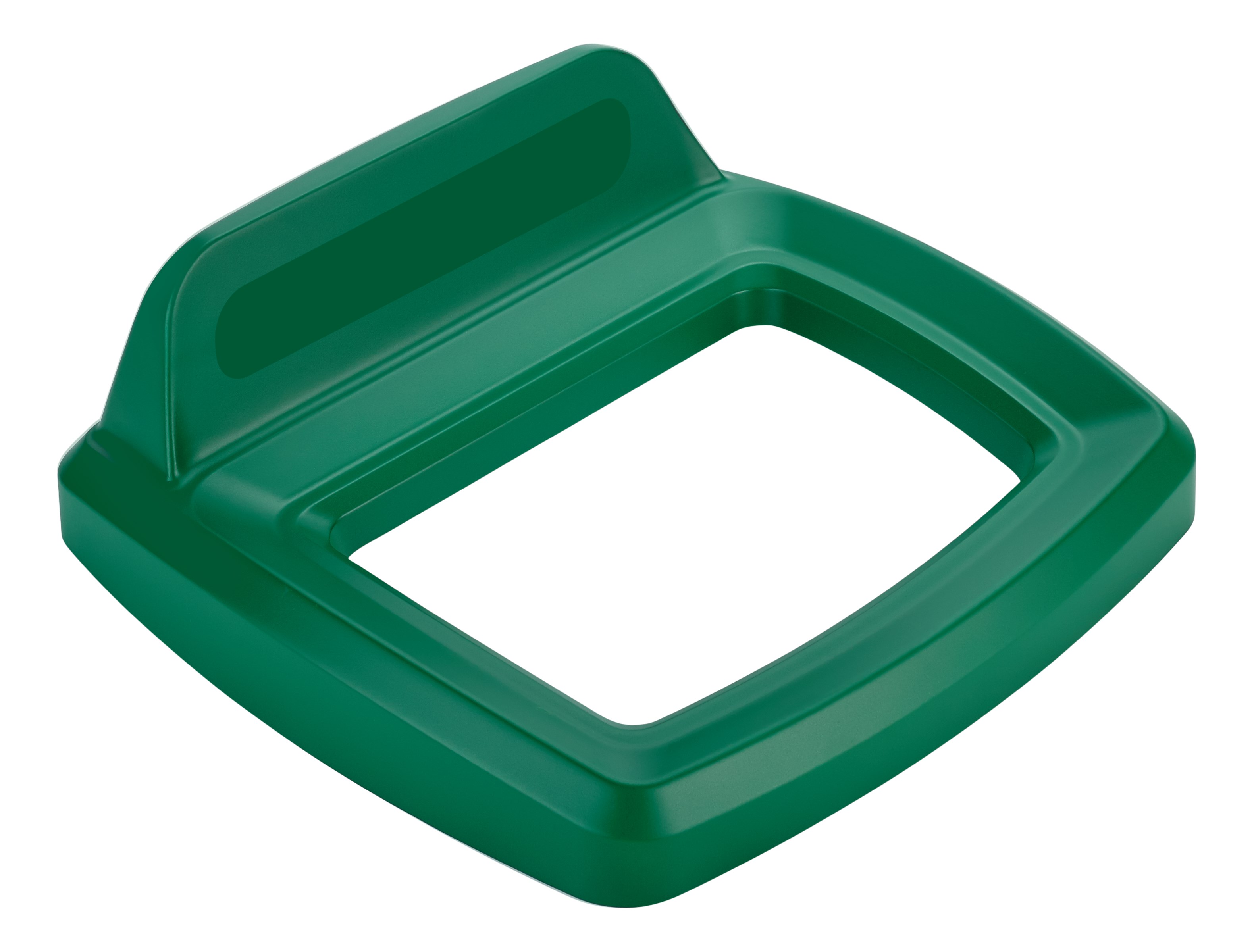 The Rubbermaid Commercial Products Universal Lids are designed to make recycling easier with consistent color-coding, lid openings and waste stream options