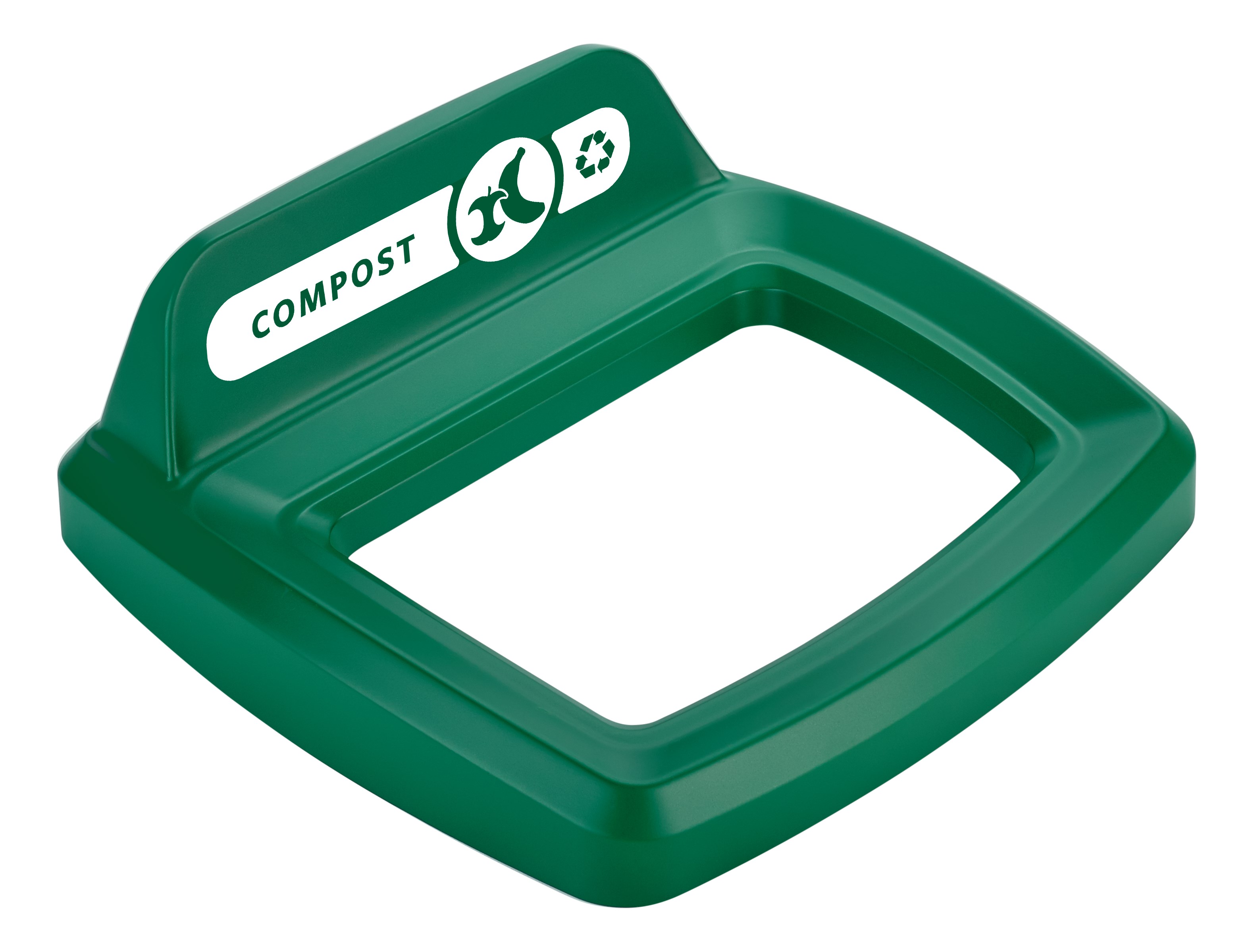 The Rubbermaid Commercial Products Universal Lids are designed to make recycling easier with consistent color-coding, lid openings and waste stream options