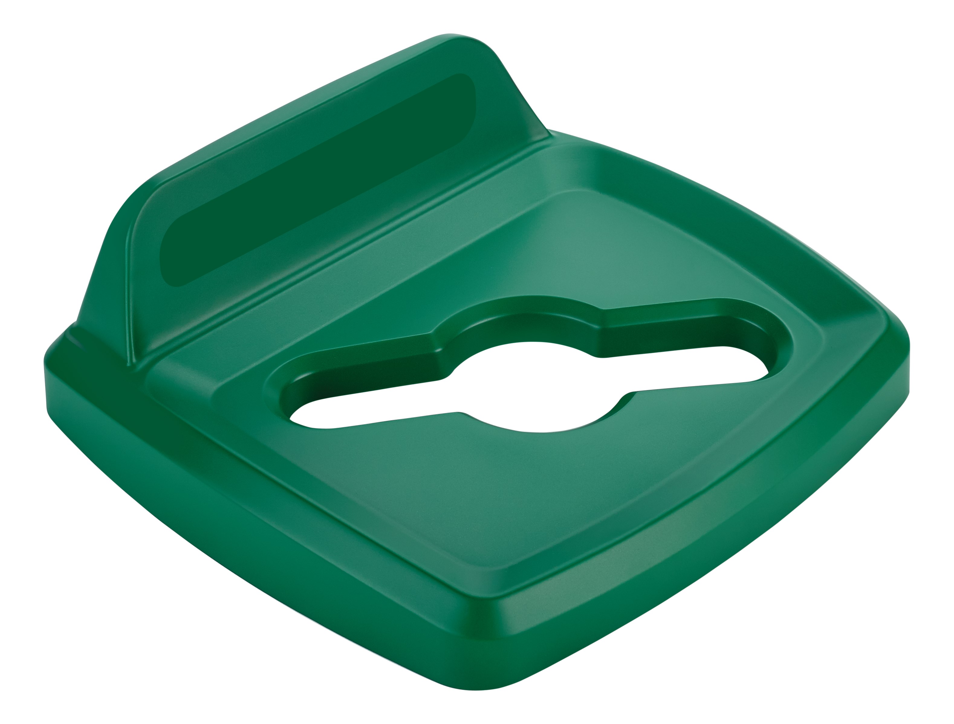 The Rubbermaid Commercial Products Universal Lids are designed to make recycling easier with consistent color-coding, lid openings and waste stream options