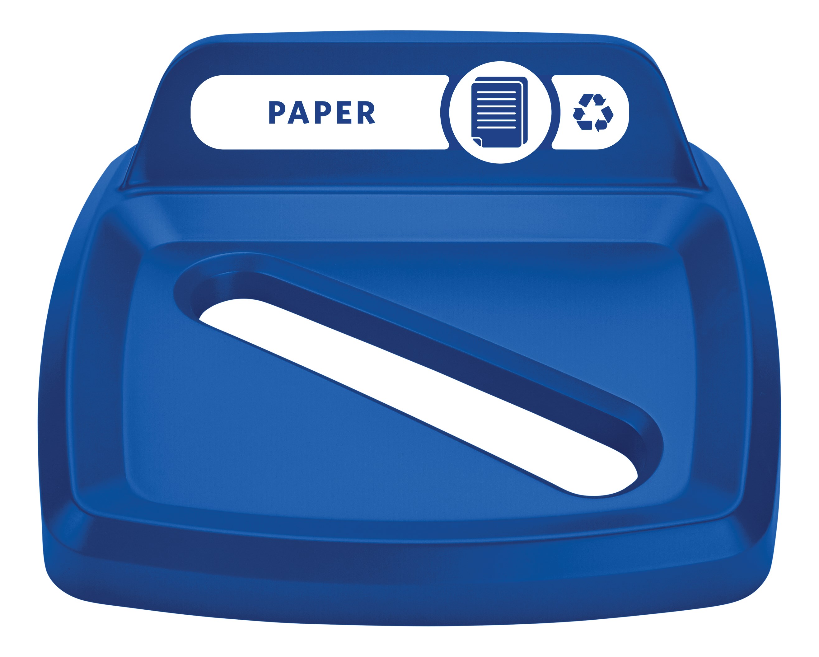 The Rubbermaid Commercial Products Universal Lids are designed to make recycling easier with consistent color-coding, lid openings and waste stream options