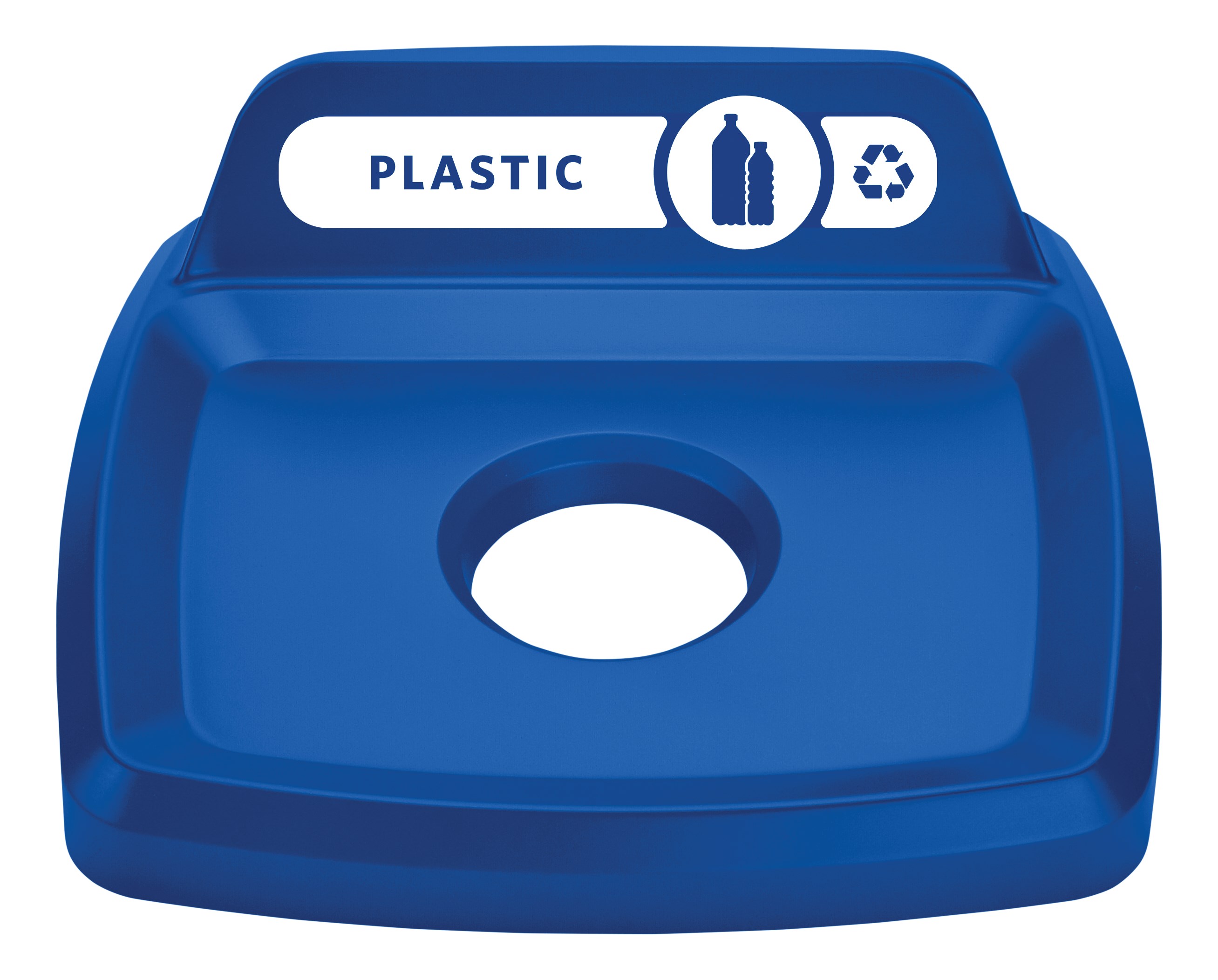 The Rubbermaid Commercial Products Universal Lids are designed to make recycling easier with consistent color-coding, lid openings and waste stream options