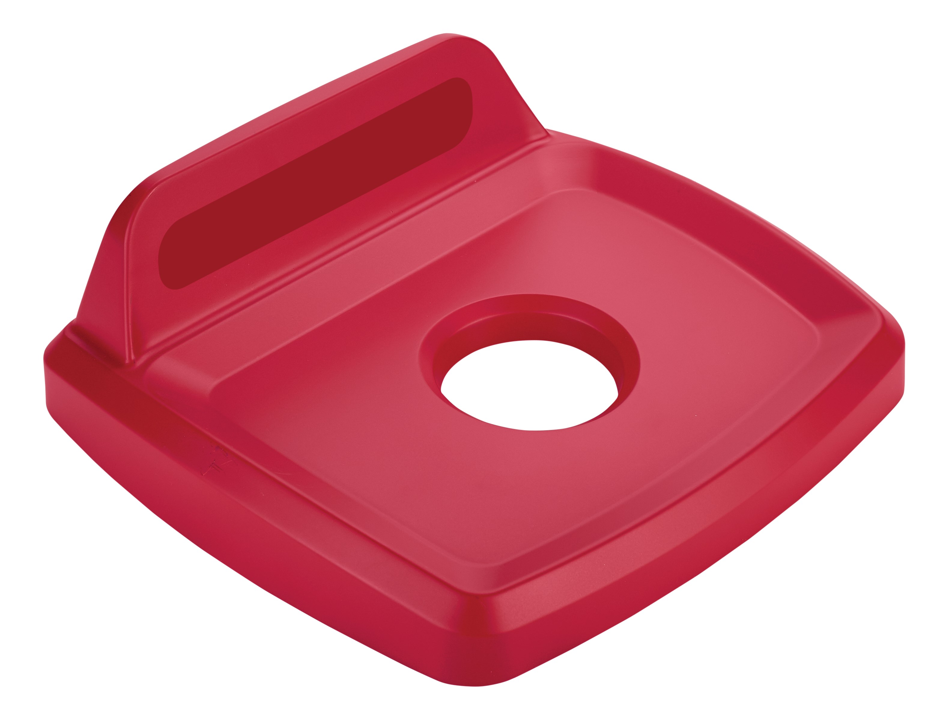 The Rubbermaid Commercial Products Universal Lids are designed to make recycling easier with consistent color-coding, lid openings and waste stream options