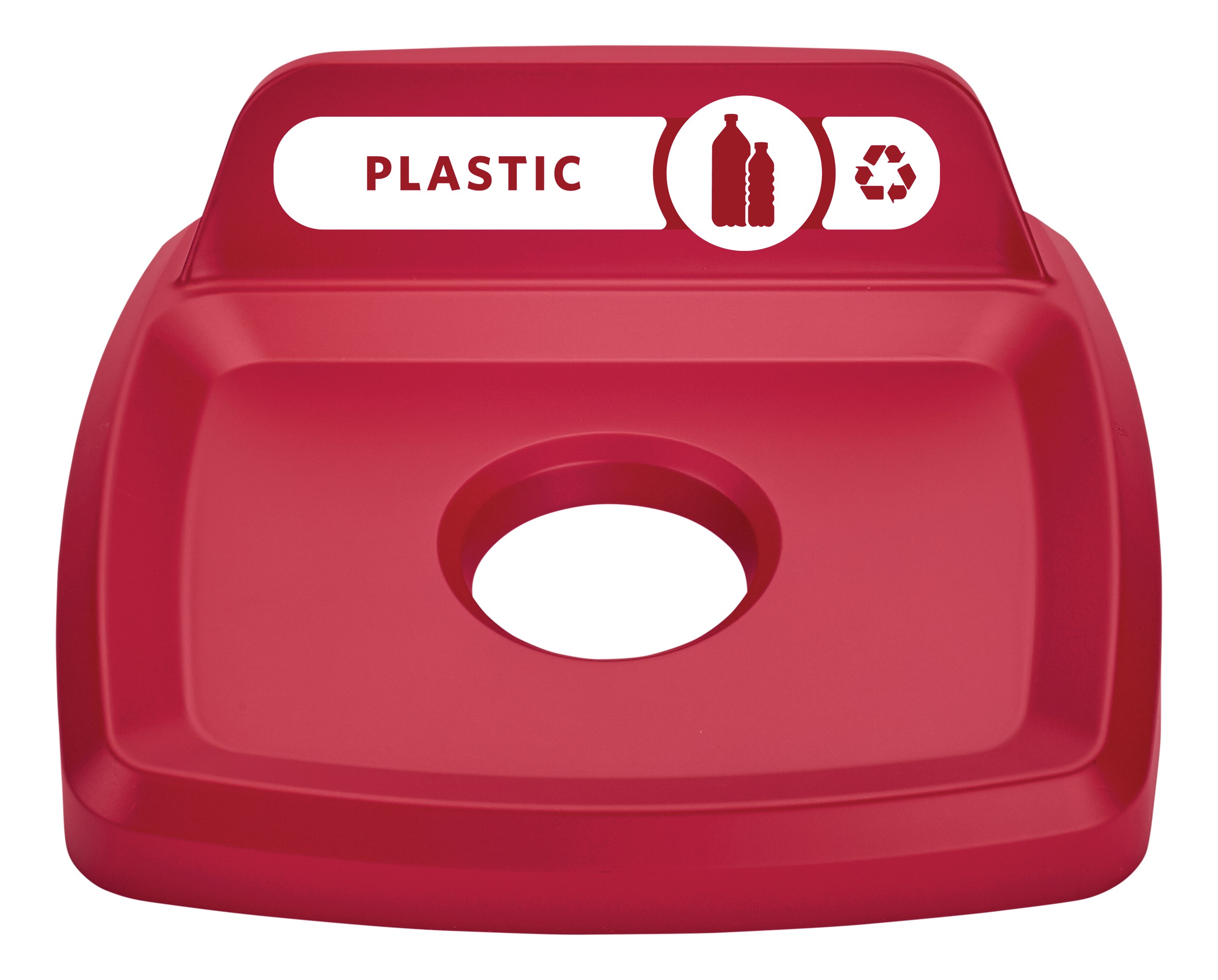 The Rubbermaid Commercial Products Universal Lids are designed to make recycling easier with consistent color-coding, lid openings and waste stream options