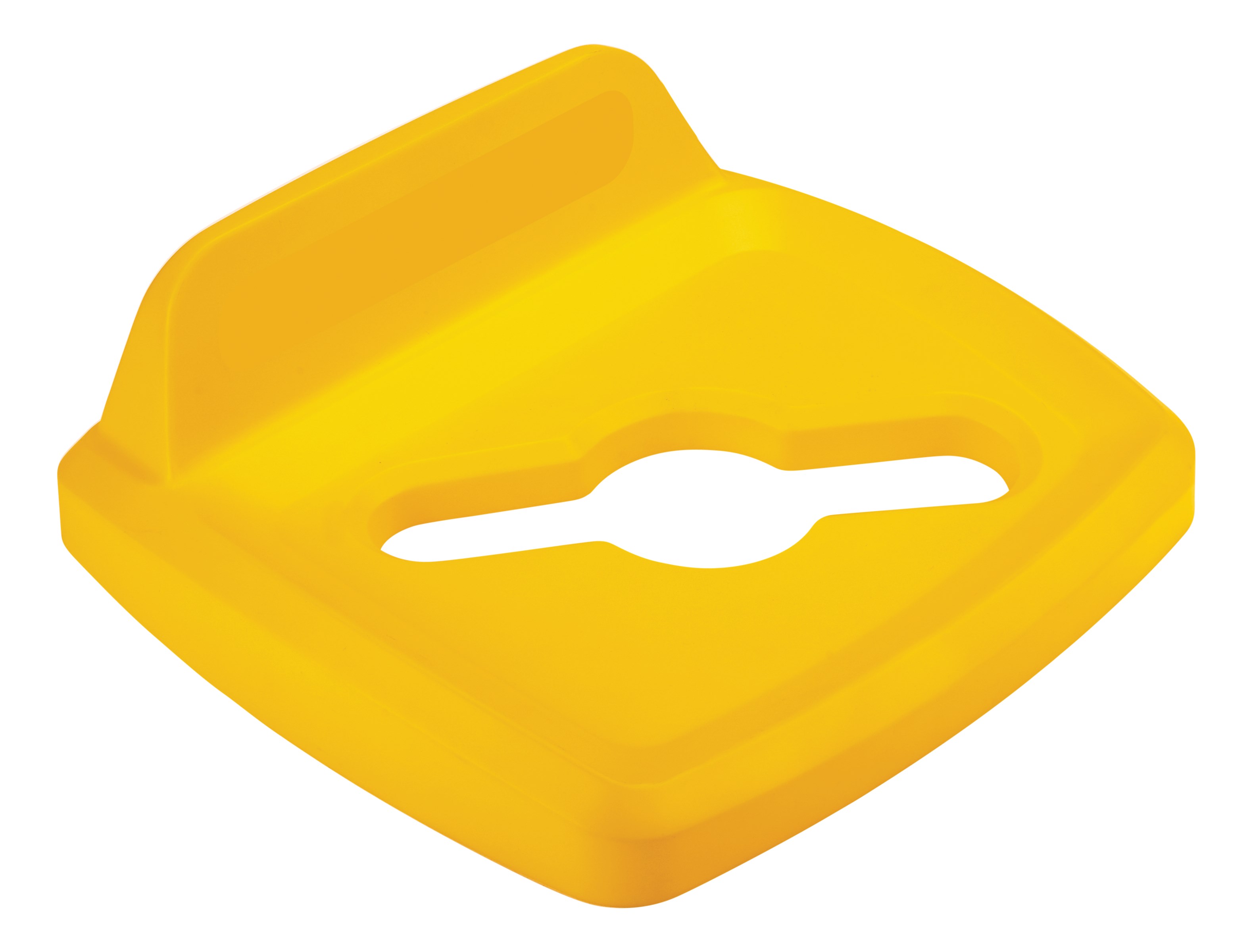 The Rubbermaid Commercial Products Universal Lids are designed to make recycling easier with consistent color-coding, lid openings and waste stream options