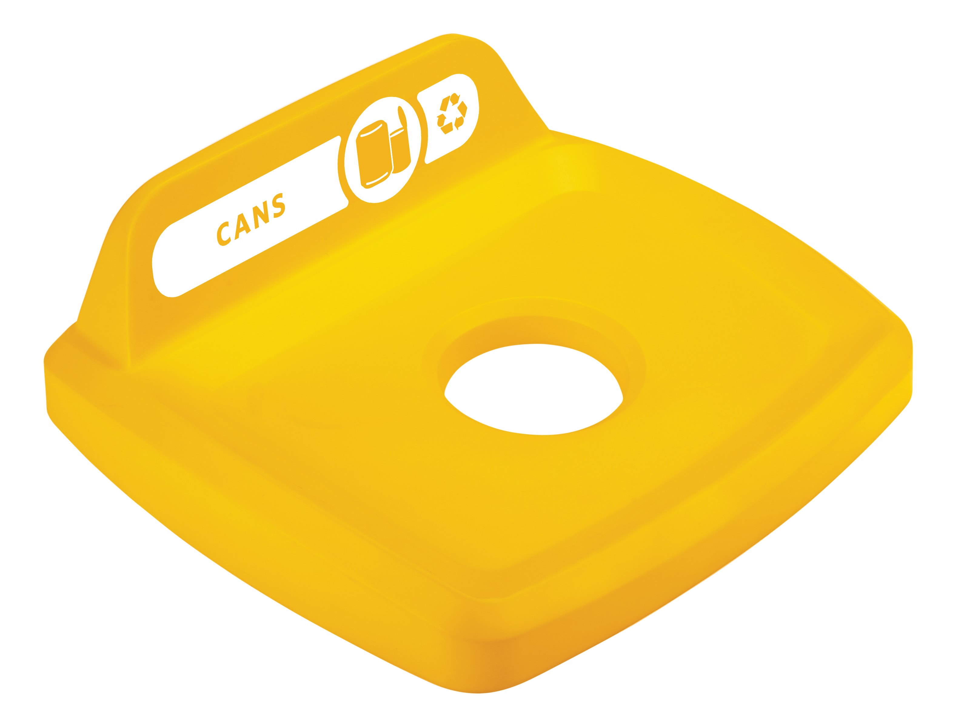 The Rubbermaid Commercial Products Universal Lids are designed to make recycling easier with consistent color-coding, lid openings and waste stream options