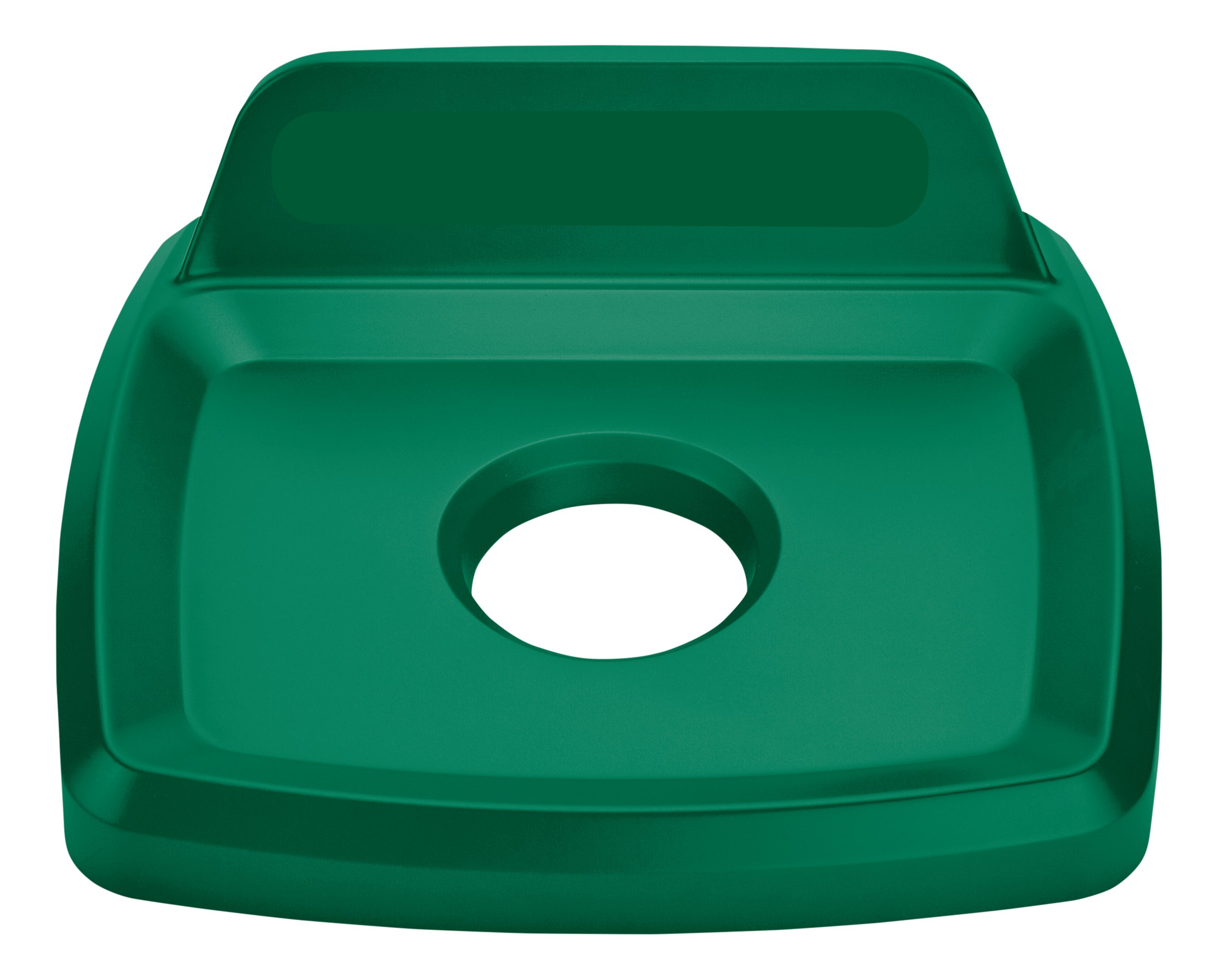 The Rubbermaid Commercial Products Universal Lids are designed to make recycling easier with consistent color-coding, lid openings and waste stream options